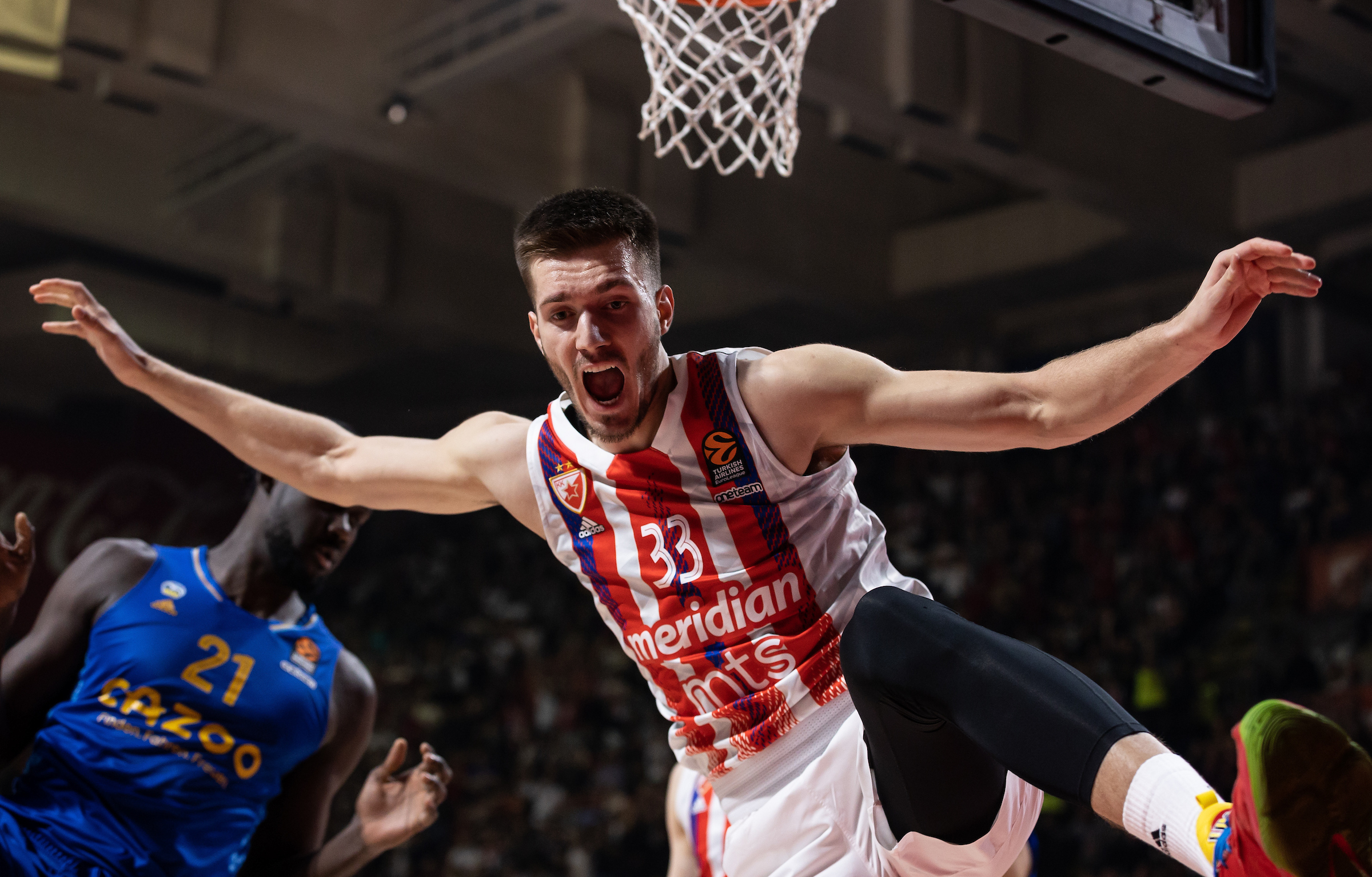 during the 2022/2023 Turkish Airlines EuroLeague Regular Season match between Crvena Zvezda mts Belgrade and Alba Berlin at Aleksandar Nikolic Hall on February 24, 2023 in Belgrade, Serbia. (Photo by Srdjan Stevanovic/Starsport.rs ©)