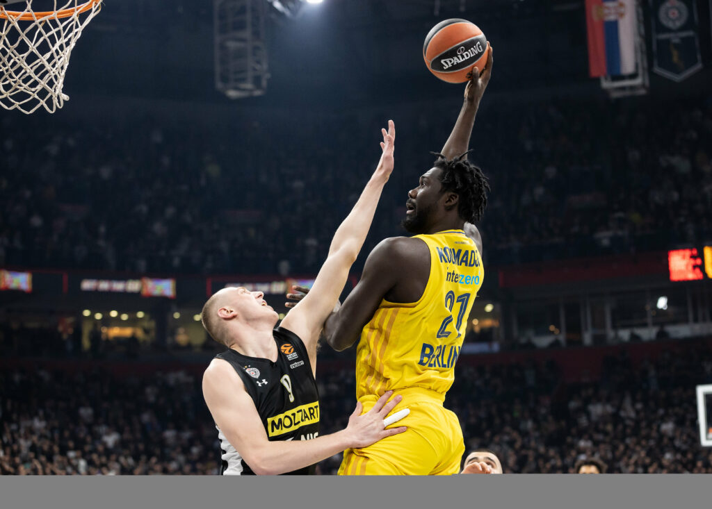 during the 2022/2023 Turkish Airlines EuroLeague Regular Season match between Partizan Mozzart Bet Belgrade and ALBA BERLIN on March 02, 2023 in Belgrade, Serbia. (Photo by Srdjan Stevanovic/Starsport.rs ©)