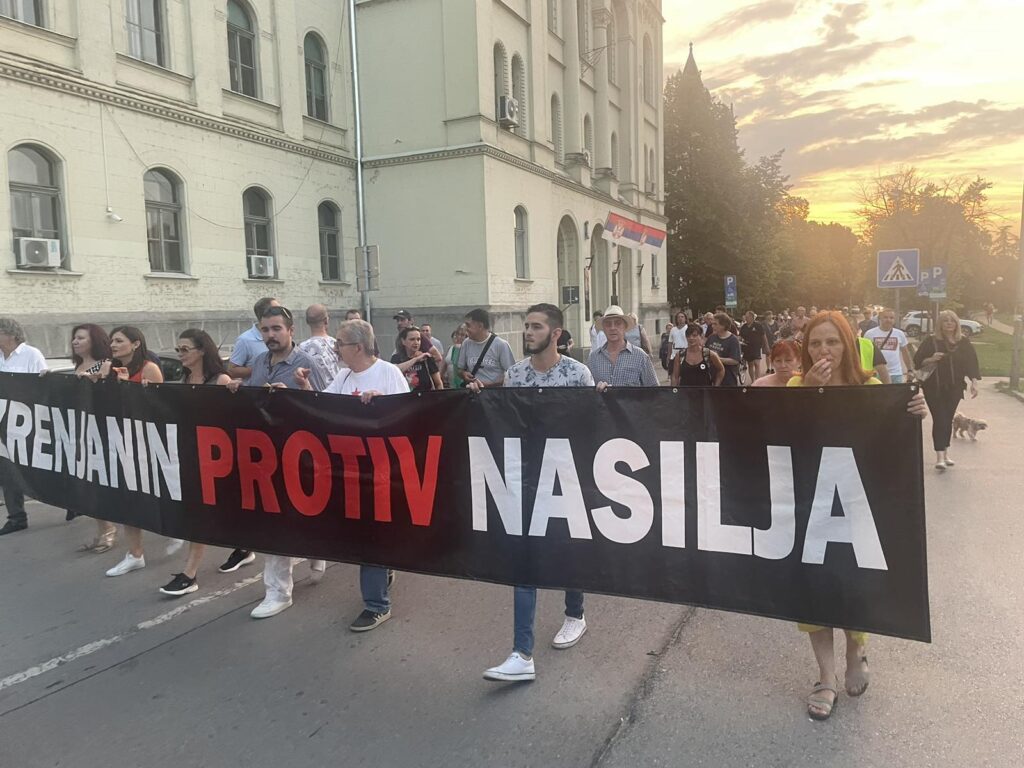 Zrenjanin 18.08.2023. Zrenjanin protiv nasilja, protest u Zrenjaninu Foto: Nova.rs