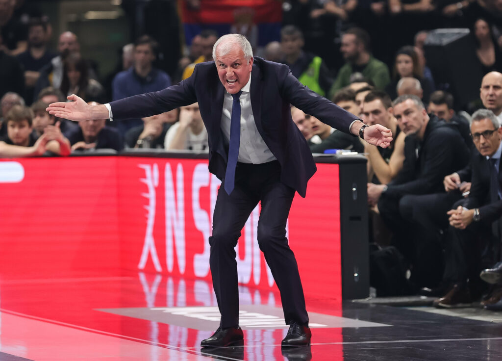 during the Aba League Season 2022-2023 match between Partizan and Crvena Zvezda at Stark Arena on March 13, 2023 in Belgrade, Serbia. (Photo by Srdjan Stevanovic/Starsport.rs ©)