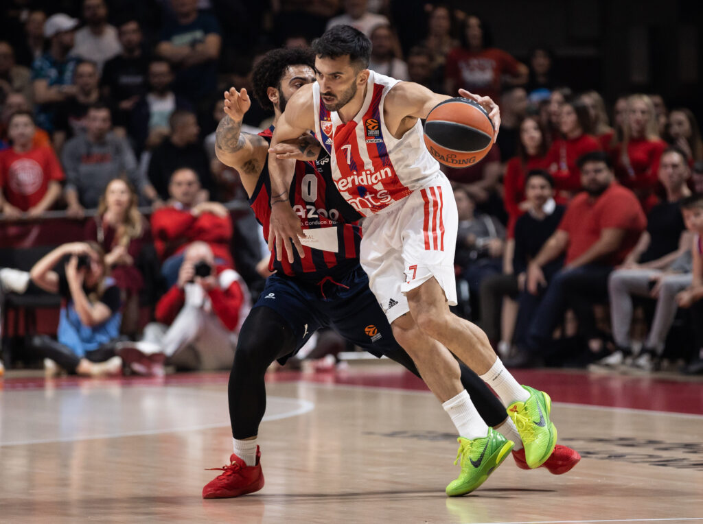 during the 2022/2023 Turkish Airlines EuroLeague Regular Season match between Crvena Zvezda mts Belgrade and Baskonia at Aleksandar Nikolic Hall on March 23, 2023 in Belgrade, Serbia. (Photo by Srdjan Stevanovic/Starsport.rs ©)