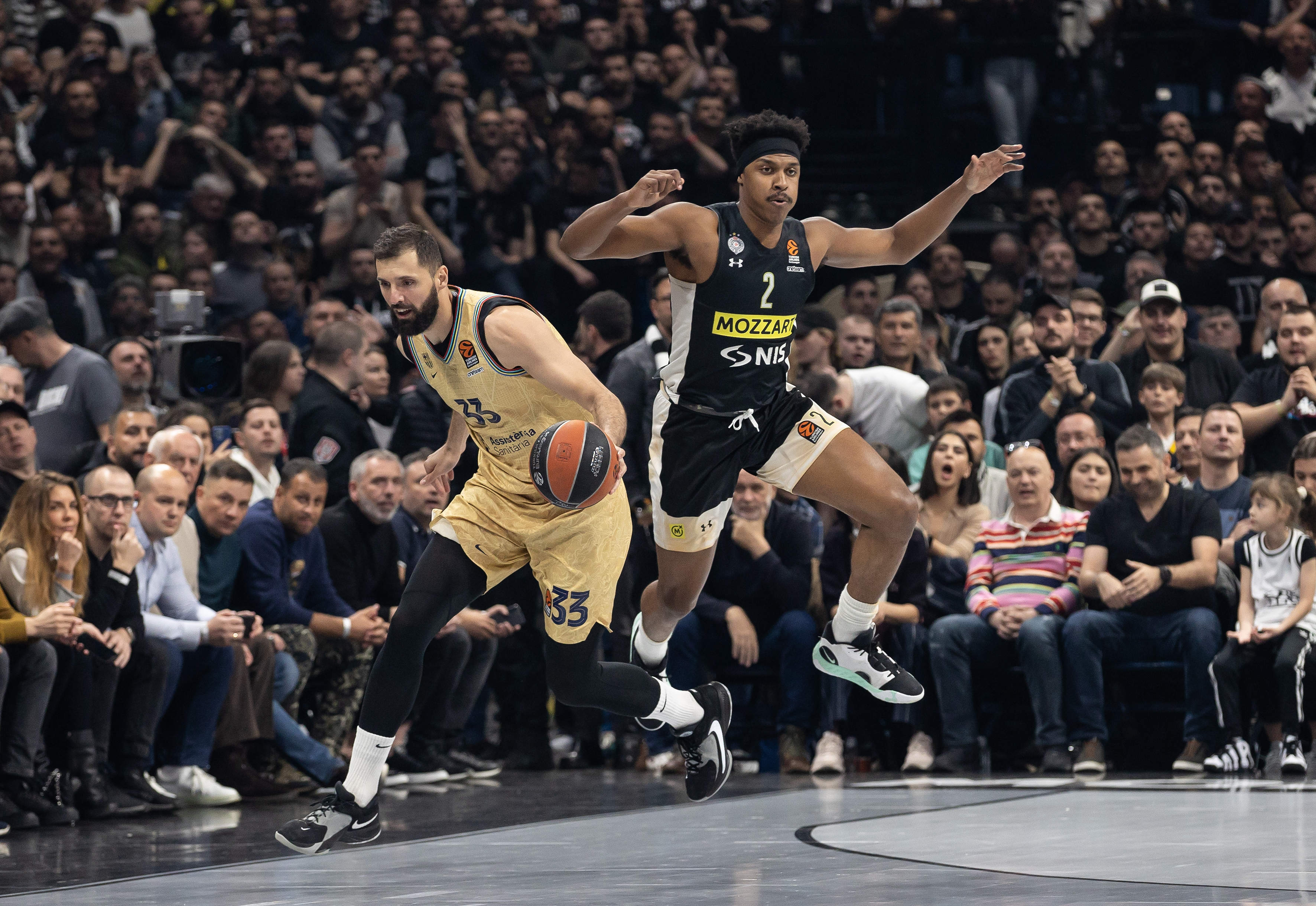 during the 2022/2023 Turkish Airlines EuroLeague Regular Season match between Partizan Mozzart Bet Belgrade and  Barcelona on March 28, 2023 in Belgrade, Serbia. (Photo by Srdjan Stevanovic/Starsport.rs ©)