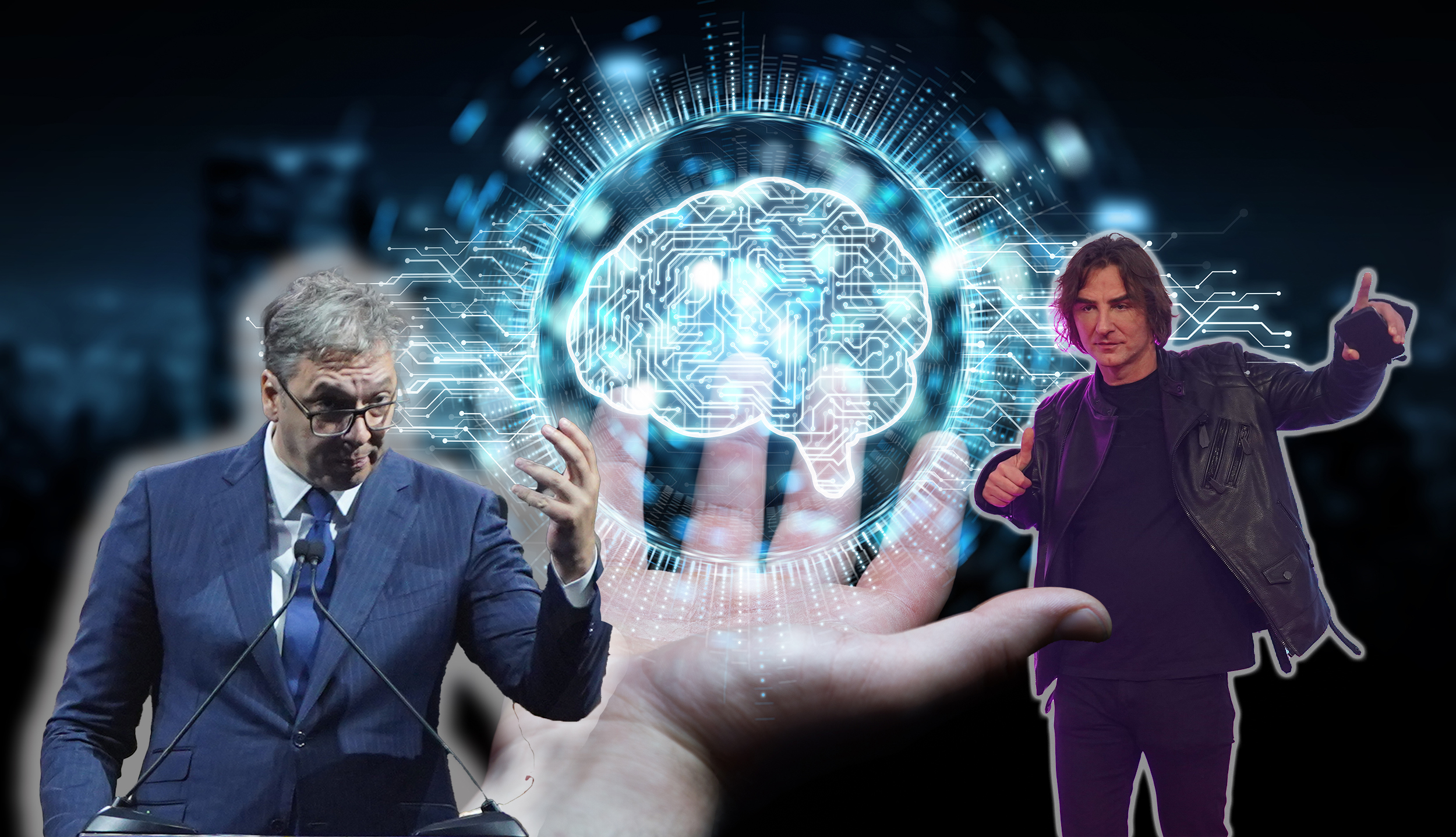 kombo veštačka inteligencija, Željko Mitrović i Aleksandar Vučić