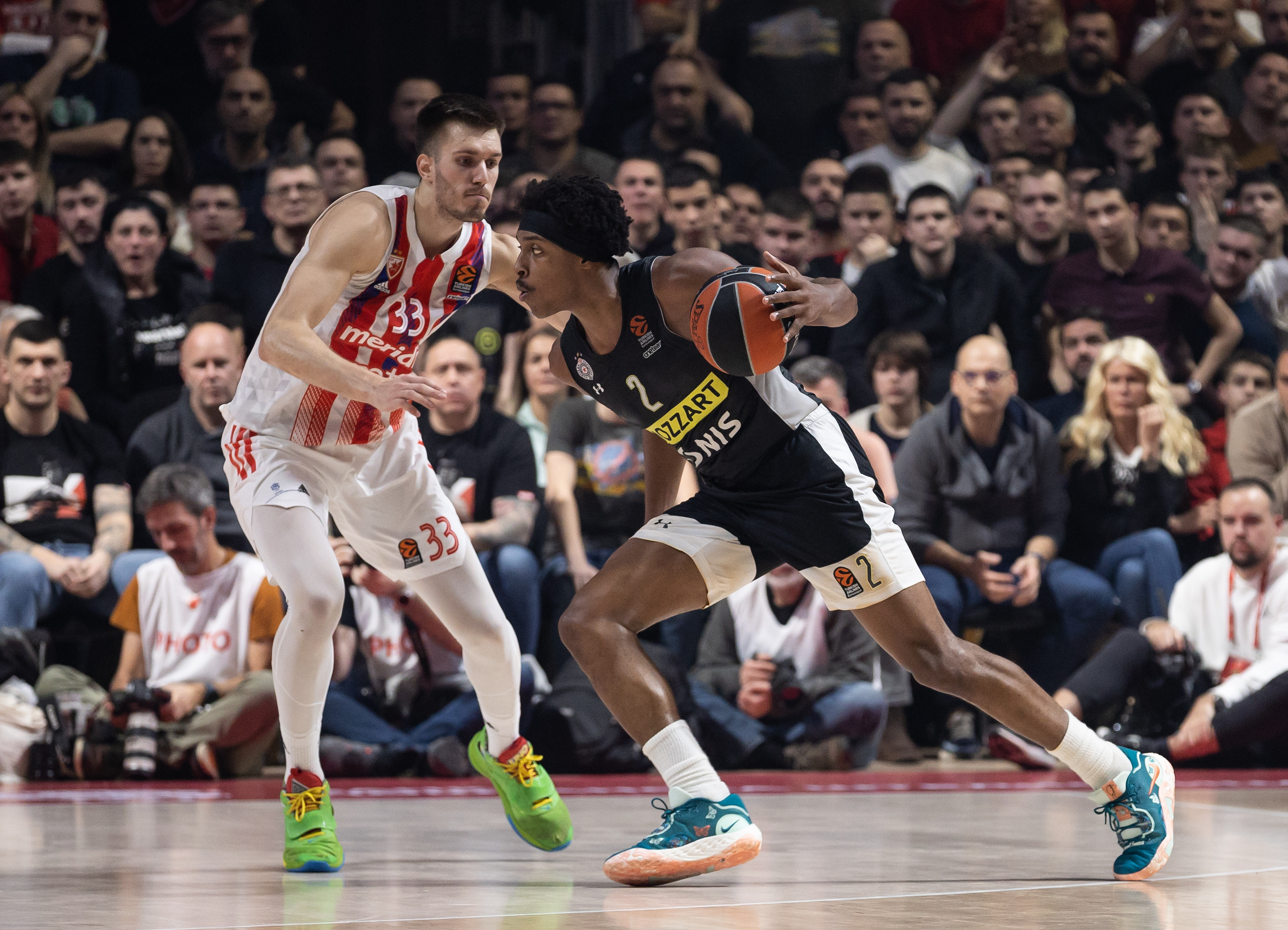 during the 2022/2023 Turkish Airlines EuroLeague Regular Season match between Crvena Zvezda mts Belgrade and Partizan Mozzart Bet Belgrade at Aleksandar Nikolic Hall on January 27, 2023 in Belgrade, Serbia. (Photo by Srdjan Stevanovic/Starsport.rs ©)
