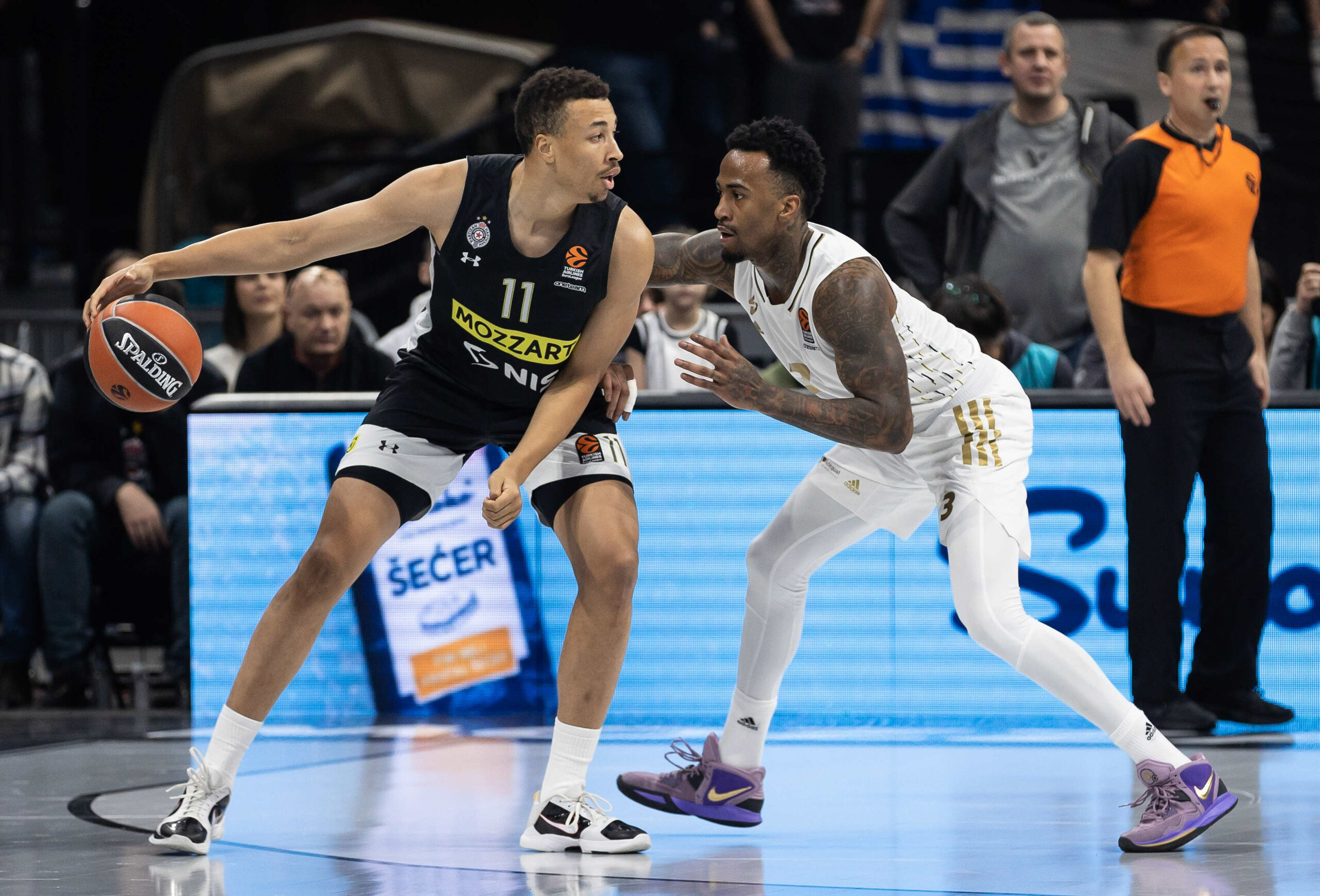 during the Aba League Season 2022-2023 match between Partizan and Mornar Bar at Aleksandar Nikolic hall on January 29, 2023 in Belgrade, Serbia. (Photo by Srdjan Stevanovic/Starsport.rs ©)