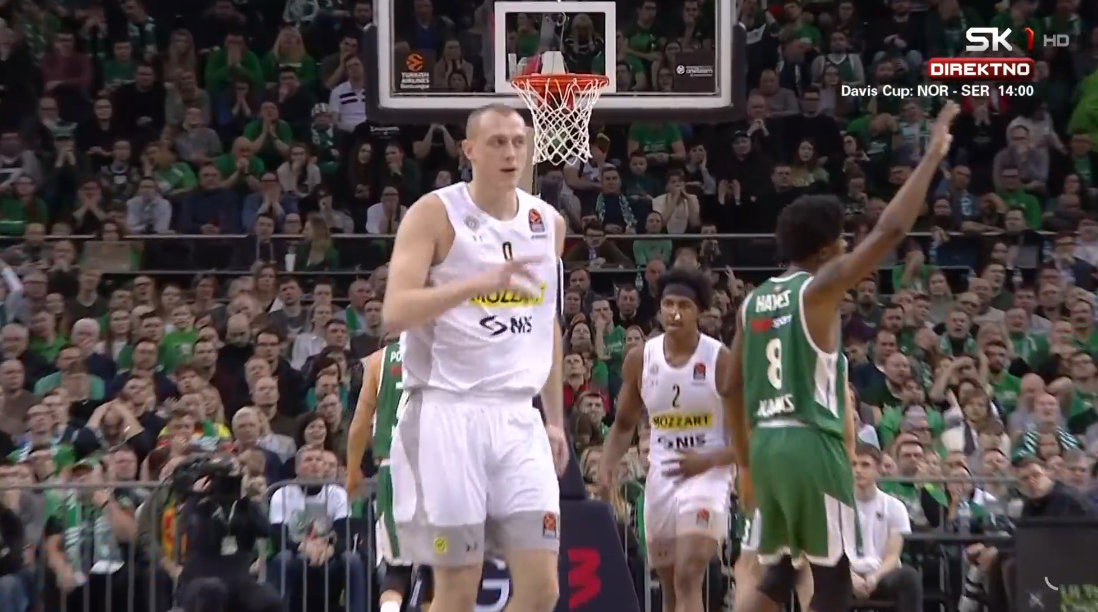 Partizan, Žalgiris, košarka Foto: Printscreen/Sport Klub 1