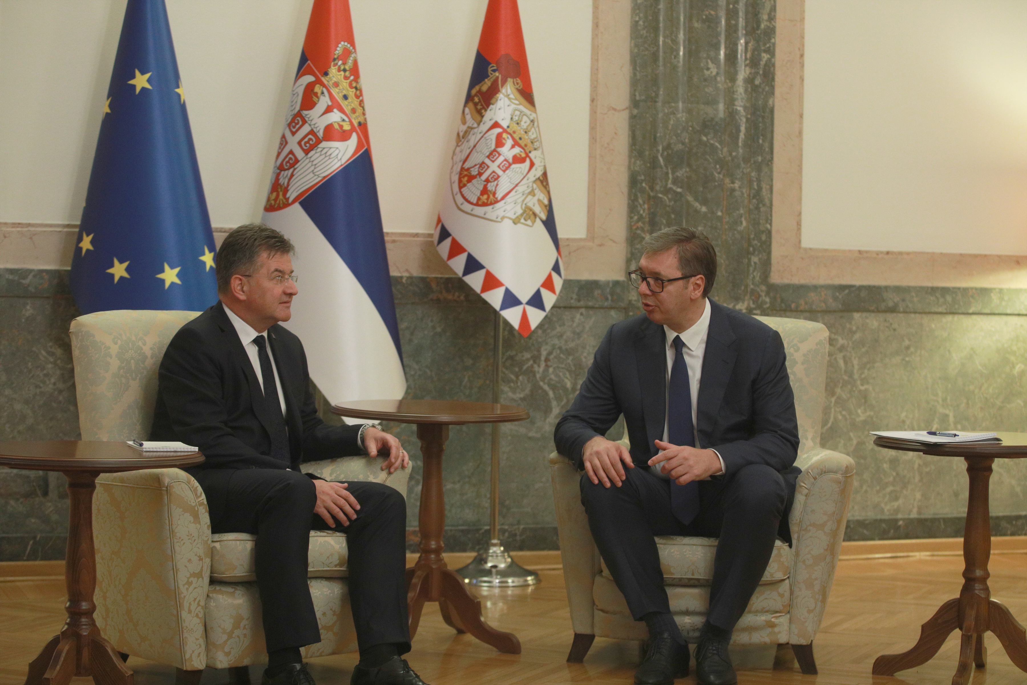 The President of the Republic of Serbia, Aleksandar Vucic, met with the Special Representative of the European Union for the dialogue between Belgrade and Pristina, Miroslav Lajcak.
