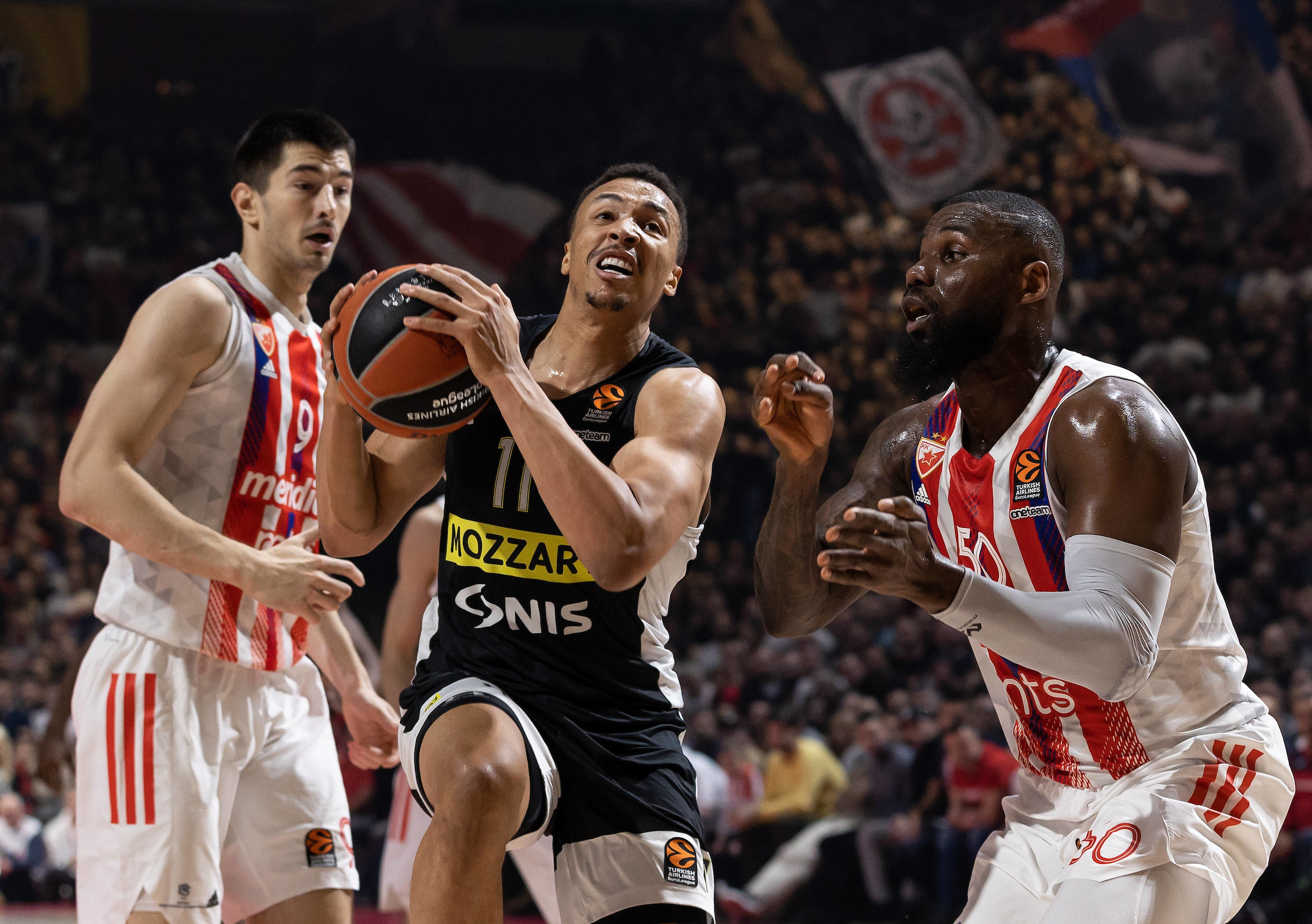 during the 2022/2023 Turkish Airlines EuroLeague Regular Season match between Crvena Zvezda mts Belgrade and Partizan Mozzart Bet Belgrade at Aleksandar Nikolic Hall on January 27, 2023 in Belgrade, Serbia. (Photo by Srdjan Stevanovic/Starsport.rs ©)