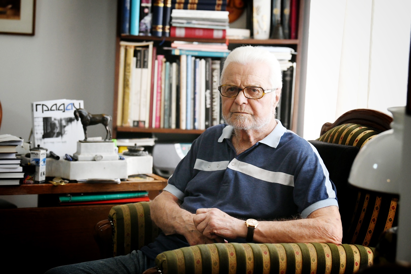 Beograd 22. jun 2022. Ljubomir Simović akademik, pesnik, pisac, prevodilac Foto:Vesna Lalić/Nova.rs