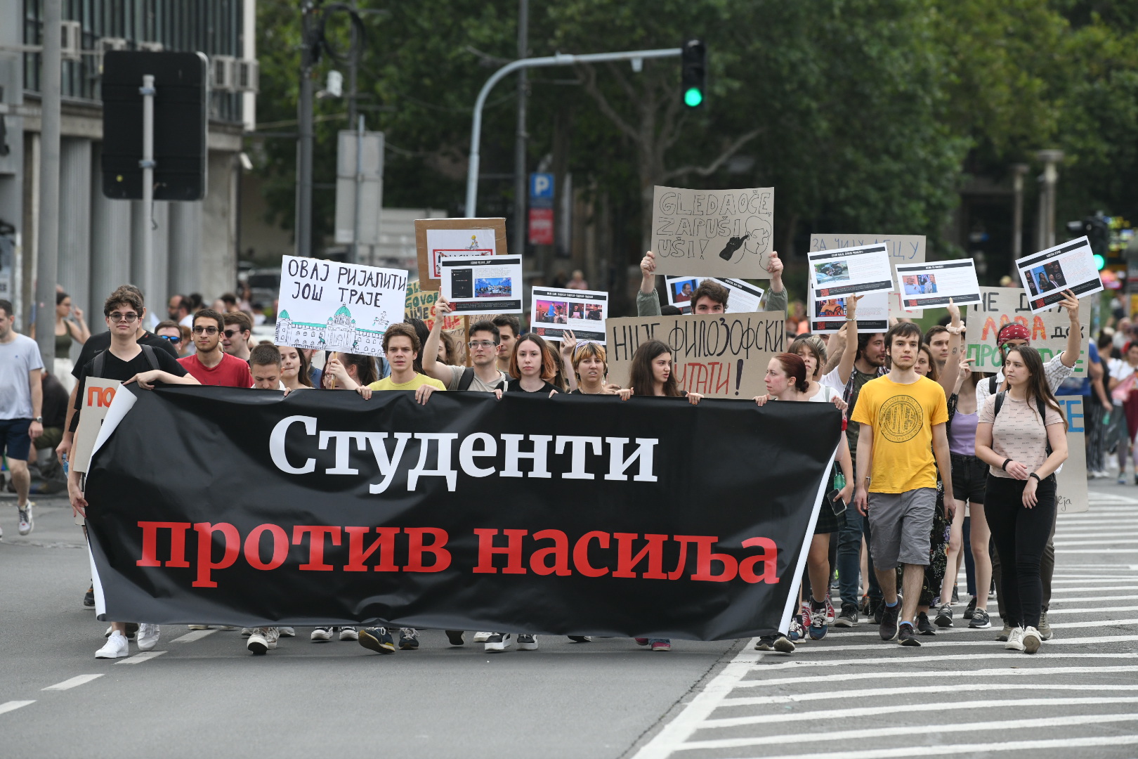 Beograd, 01.07.2023. Protest Srbija protiv nasilja 9, studenti Foto: Vesna Lalić/Nova.rs