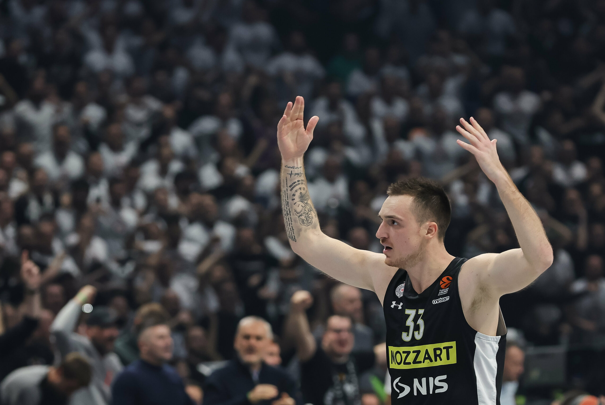 during the Turkish Airlines EuroLeague match between Partizan Mozzart Bet Belgrade and AS Monaco at Stark Arena on January 05, 2023 in Belgrade, Serbia. (Photo by Srdjan Stevanovic/Starsport.rs ©)