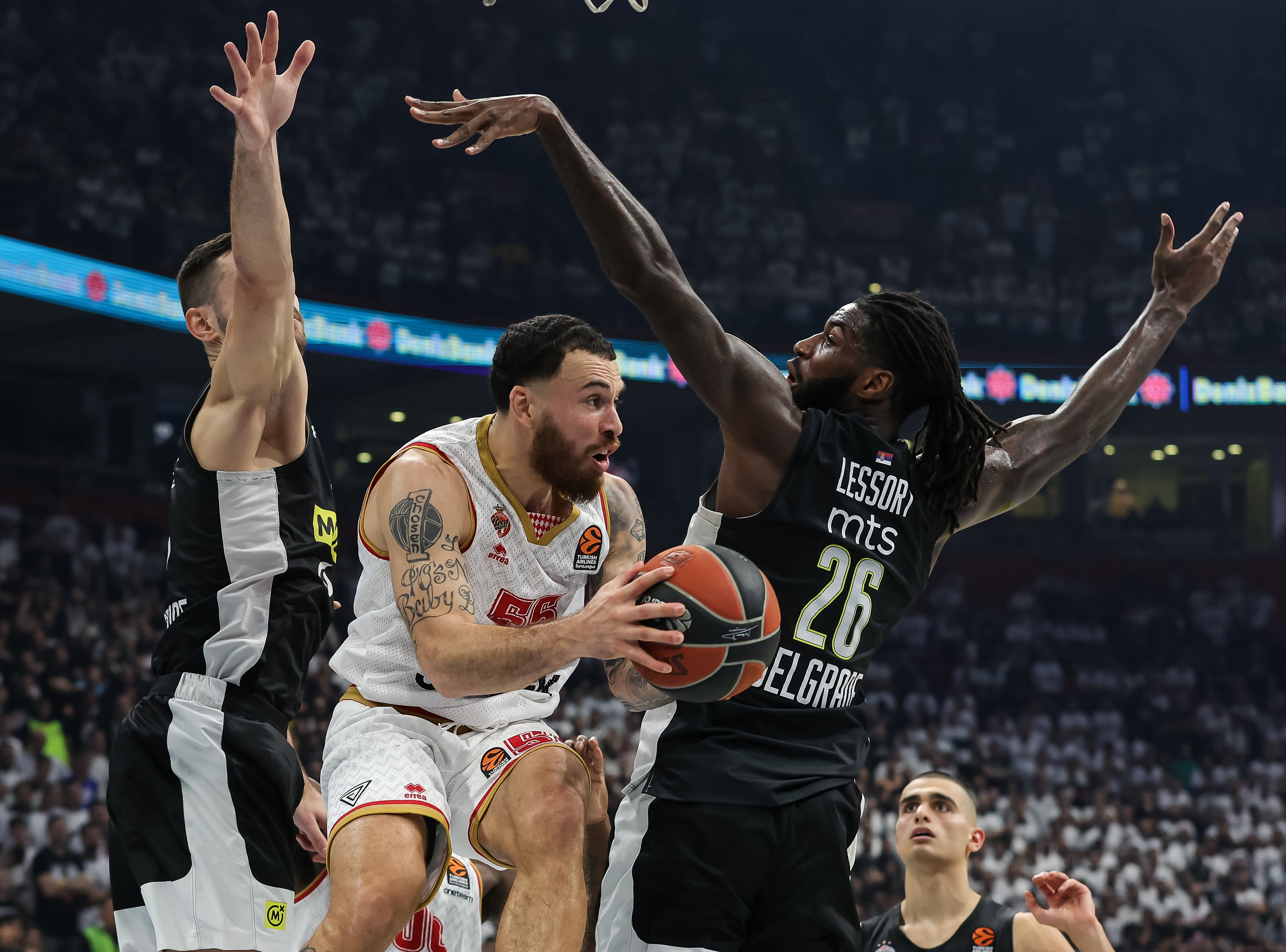 during the Turkish Airlines EuroLeague match between Partizan Mozzart Bet Belgrade and AS Monaco at Stark Arena on January 05, 2023 in Belgrade, Serbia. (Photo by Srdjan Stevanovic/Starsport.rs ©)