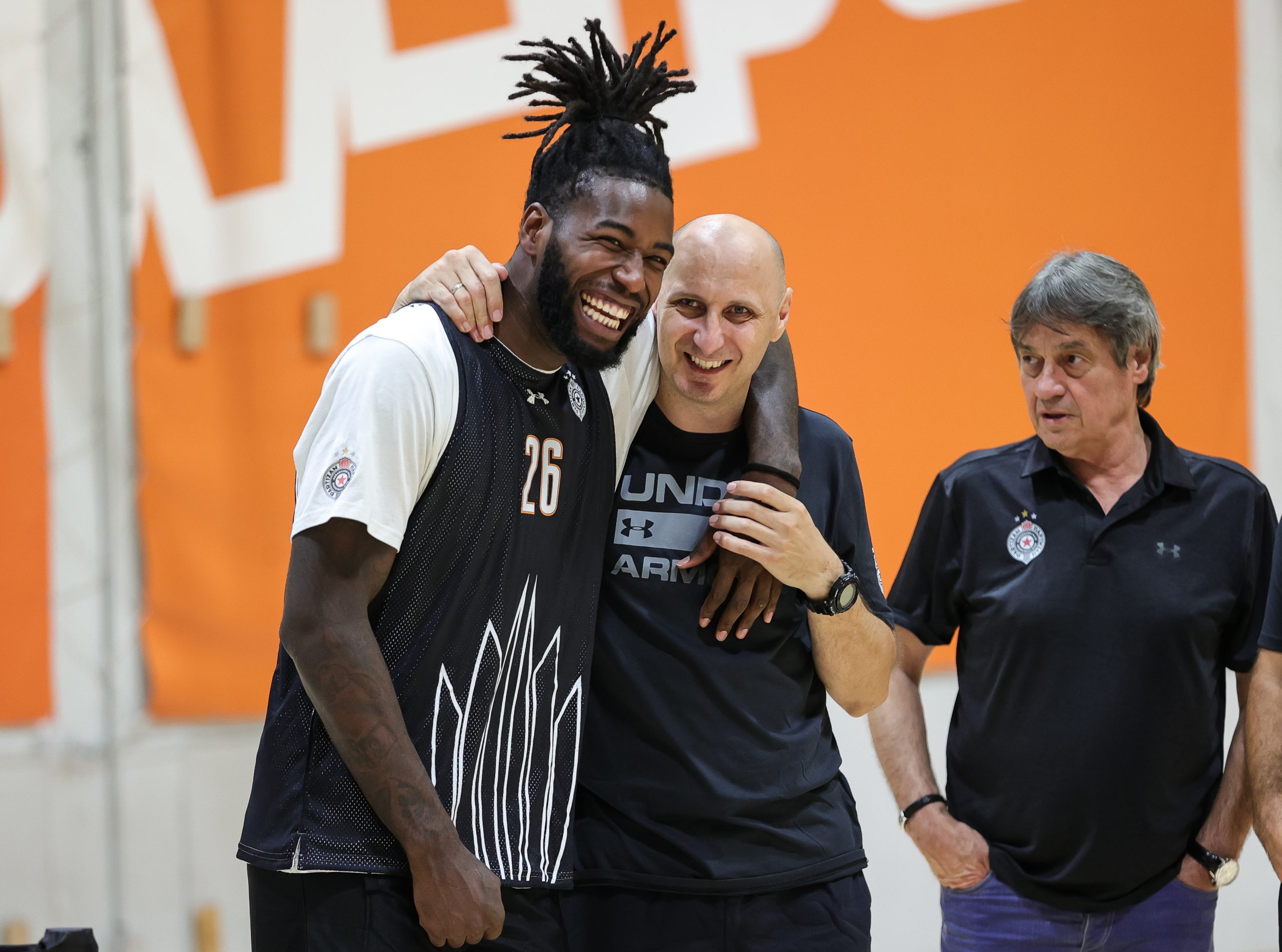 Mathias Lessort (L) and Aleksandar Matovic
Vojvodina v Mladost - Mozzart Super League Season 2022/2023 on August 20 , 2022 in Novi Sad, Serbia. (Photo by Srdjan Stevanovic/Starsport.rs ©)