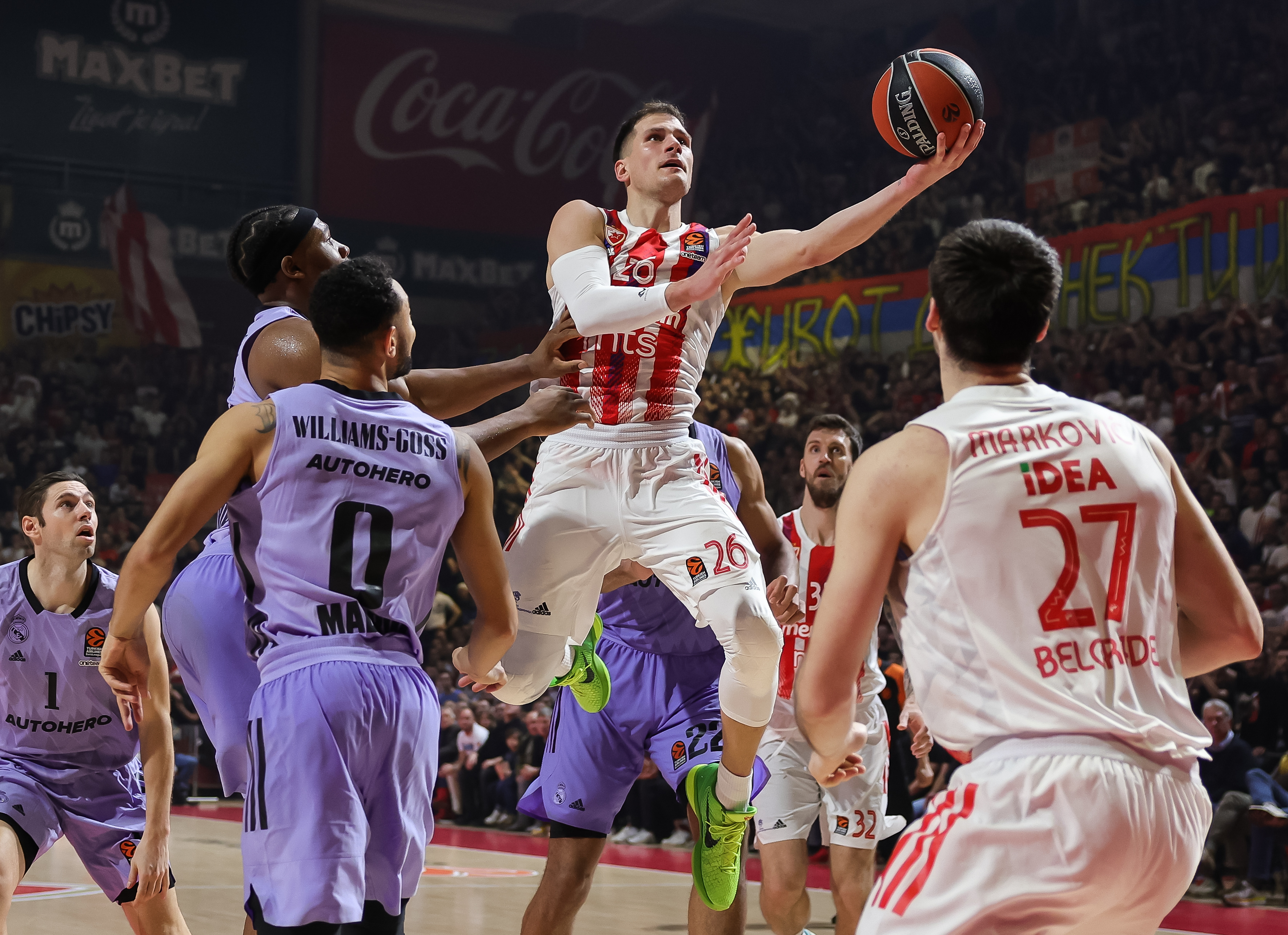 during the 2022/2023 Turkish Airlines EuroLeague Regular Season match between Crvena Zvezda mts Belgrade and Real Madrid at Aleksandar Nikolic Hall on January 10, 2022 in Belgrade, Serbia. (Photo by Srdjan Stevanovic/Starsport.rs ©)