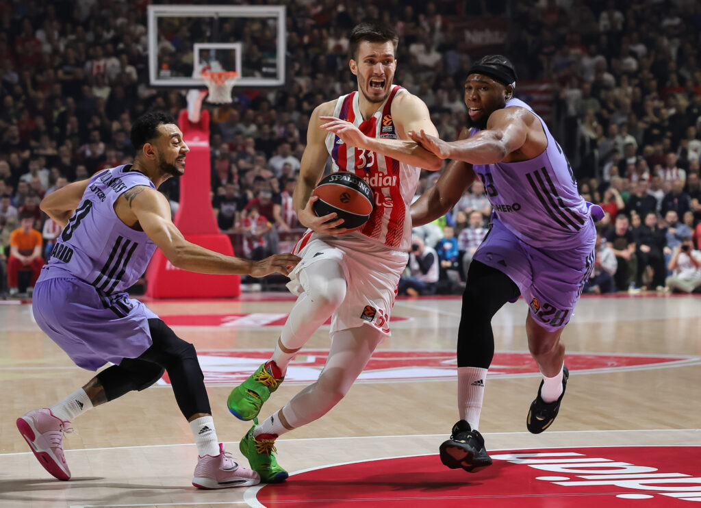 during the 2022/2023 Turkish Airlines EuroLeague Regular Season match between Crvena Zvezda mts Belgrade and Real Madrid at Aleksandar Nikolic Hall on January 10, 2022 in Belgrade, Serbia. (Photo by Srdjan Stevanovic/Starsport.rs ©)