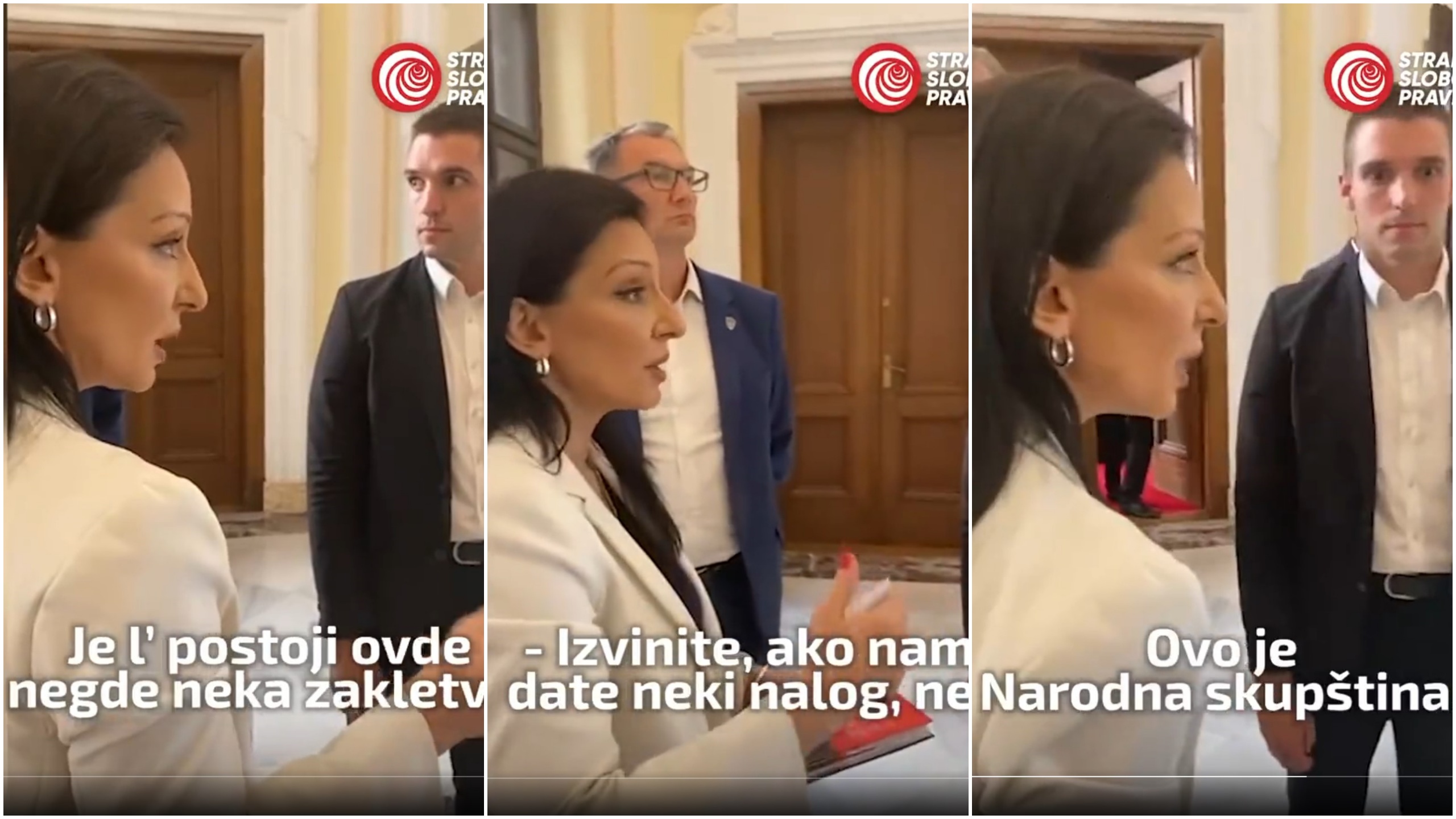 Marinika Tepić, obezbeđenje, kombo Foto: Printscreen/Twitter/Marinika Tepić