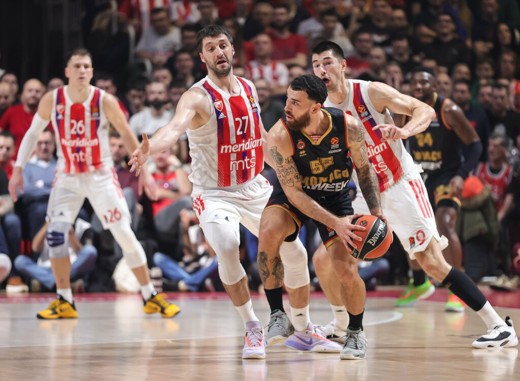 during the 2022/2023 Turkish Airlines EuroLeague Regular Season match between Crvena Zvezda mts Belgrade and AS Monaco at Aleksandar Nikolic Hall on January 12, 2023 in Belgrade, Serbia. (Photo by Srdjan Stevanovic/Starsport.rs ©)