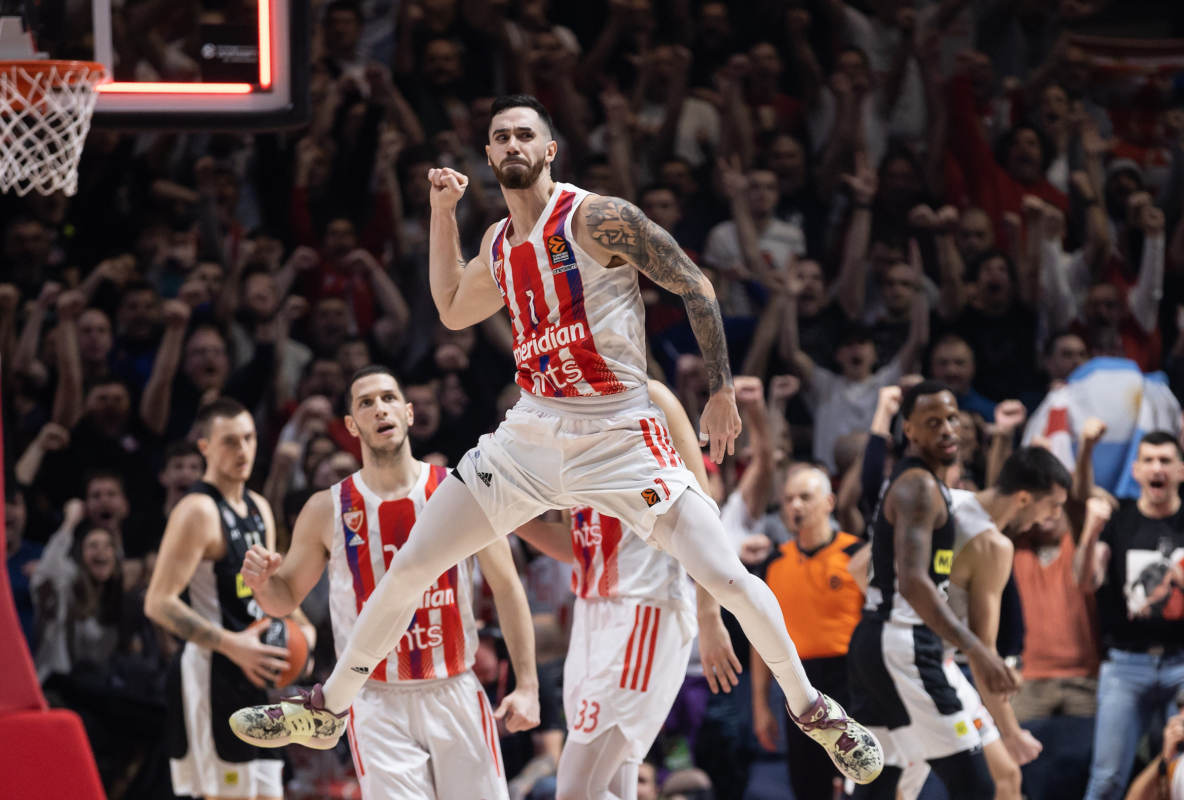 during the 2022/2023 Turkish Airlines EuroLeague Regular Season match between Crvena Zvezda mts Belgrade and Partizan Mozzart Bet Belgrade at Aleksandar Nikolic Hall on January 27, 2023 in Belgrade, Serbia. (Photo by Srdjan Stevanovic/Starsport.rs ©)