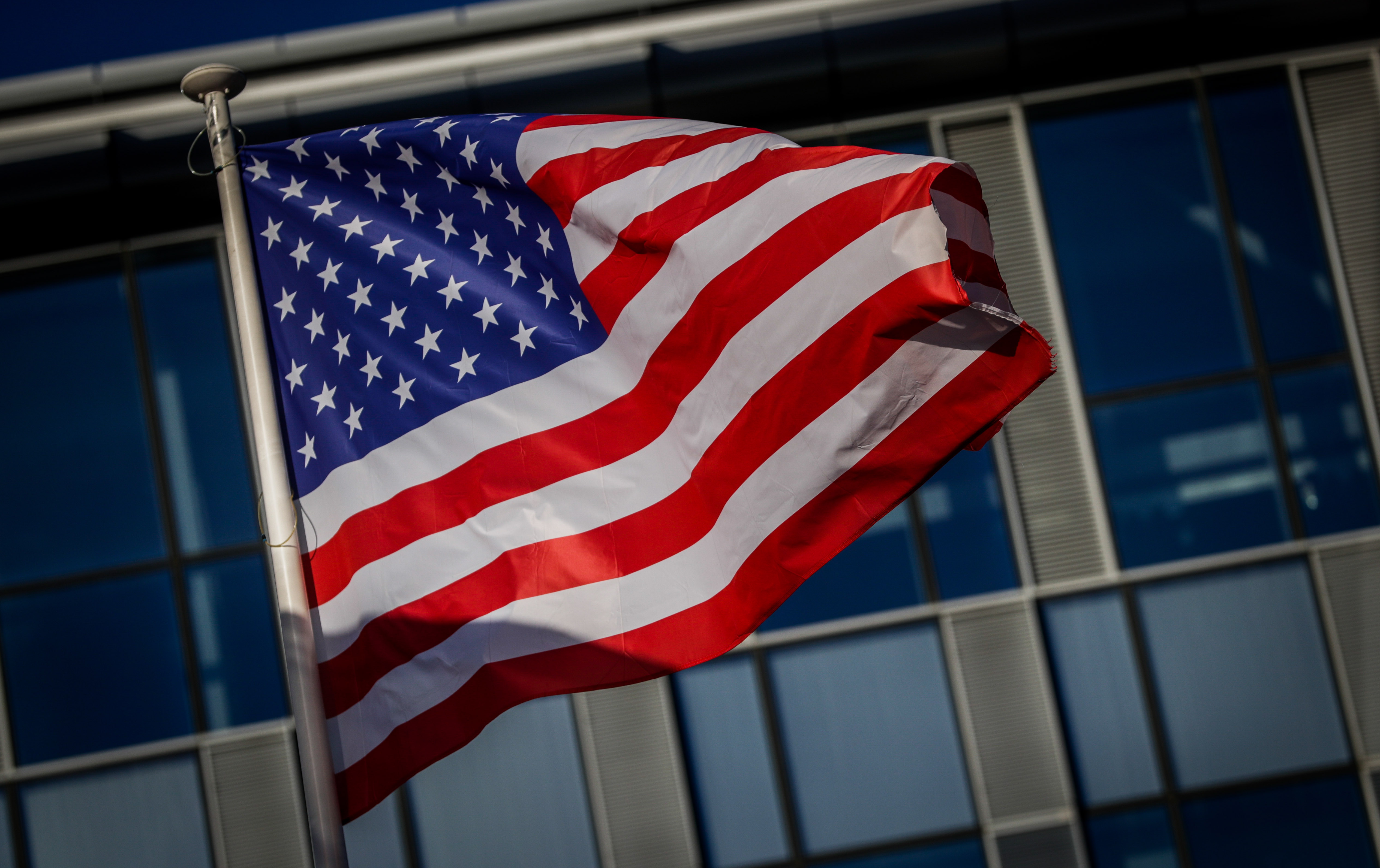 A US flag at NATO Headquarter in Brussels