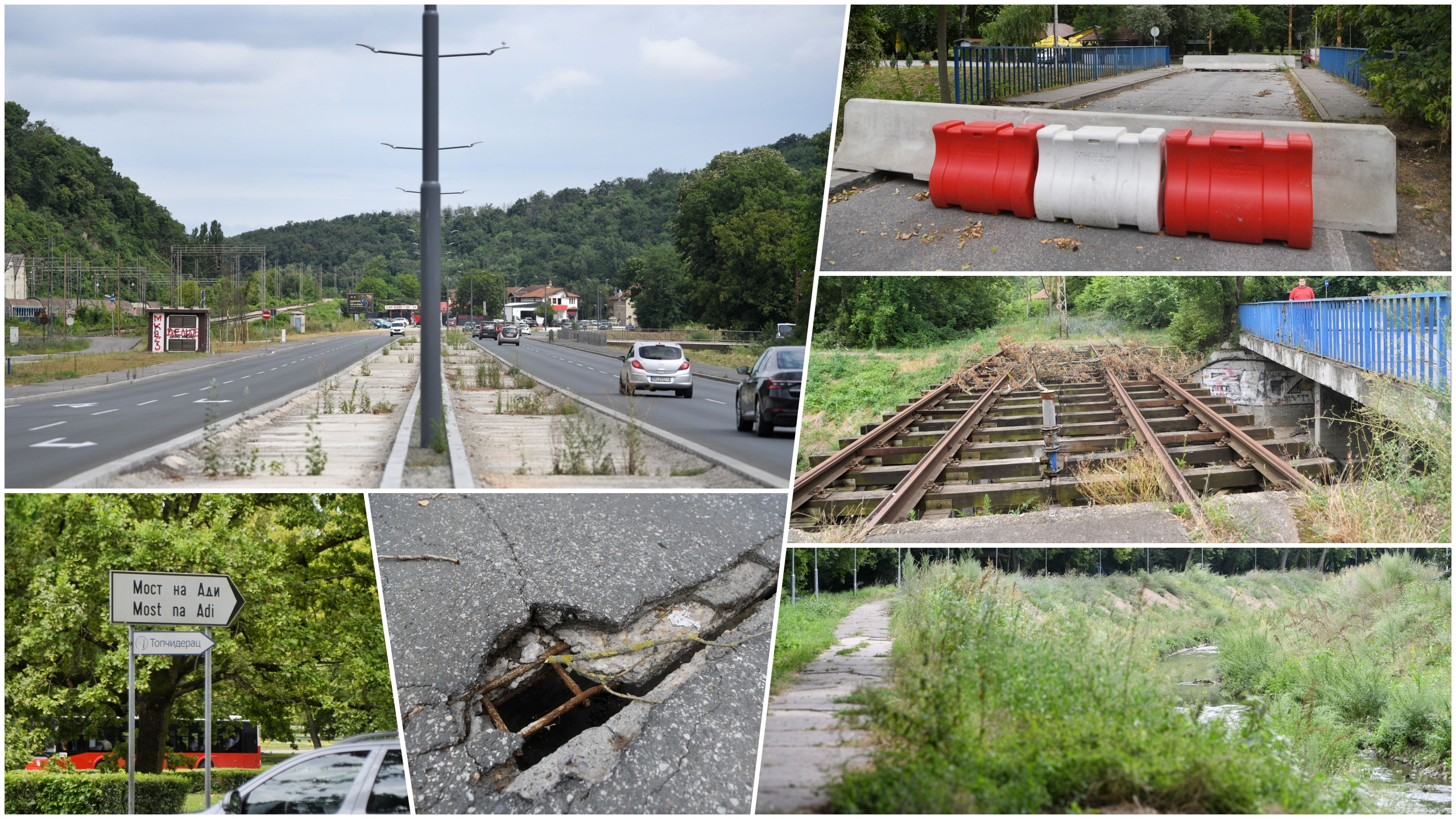 Beograd, 26. Jul 2023. Topčider park i bulevar patrijarha Pavlam, Rakovica, kombo