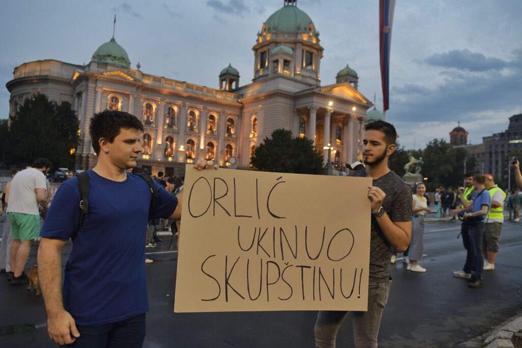 Beograd 22. jul 2023. Dvanaesti po redu protest Srbija protiv nasilja  transparent Foto:Goran Srdanov/Nova.rs