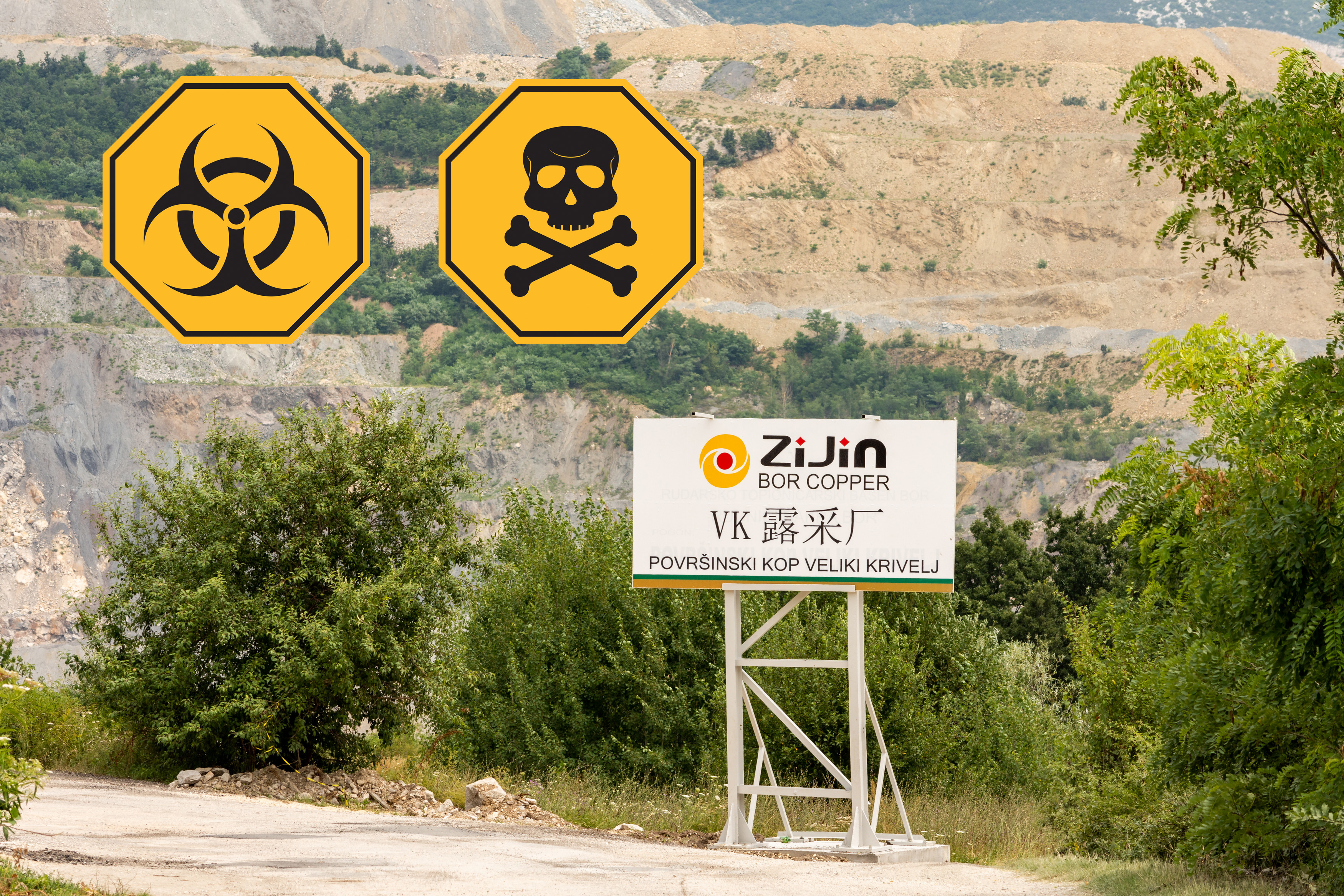 Bor, biohazard, otrov, Ziđin Bor,/,Serbia,-,July,13,,2019:,The,Veliki,Krivelj