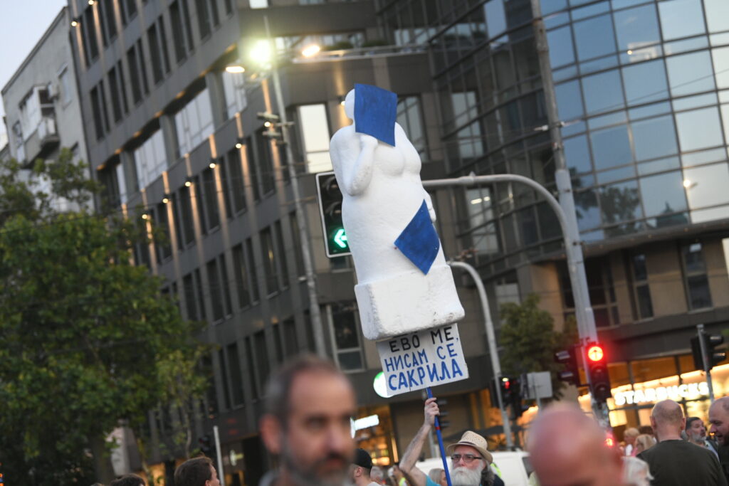 Beograd, 29.07.2023. Skupština, Protest br 13, Srbija protiv nasilja Foto: Vesna Lalić/Nova.rs