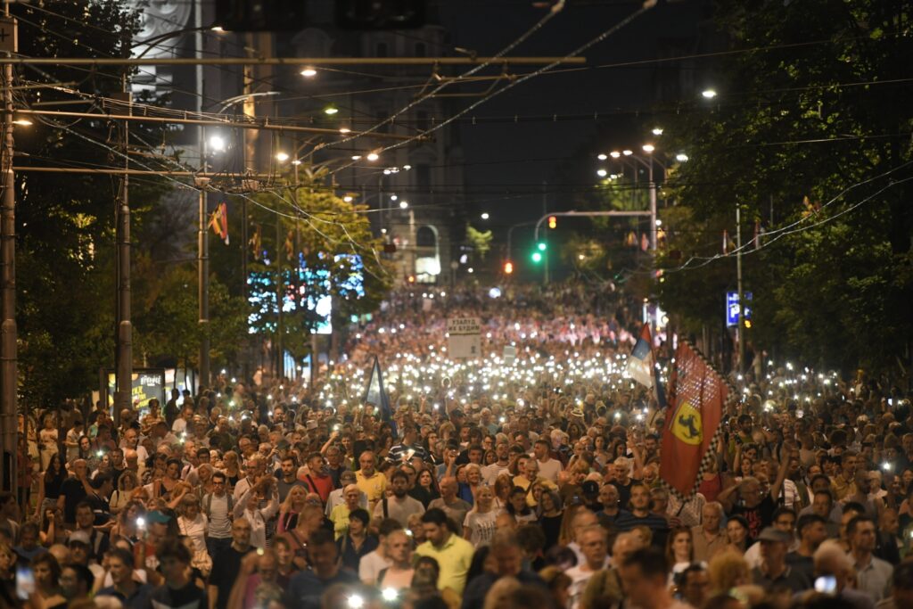 Beograd, 29.07.2023.  Protest br 13, Srbija protiv nasilja Foto: Dragan Mujan/Nova.rs