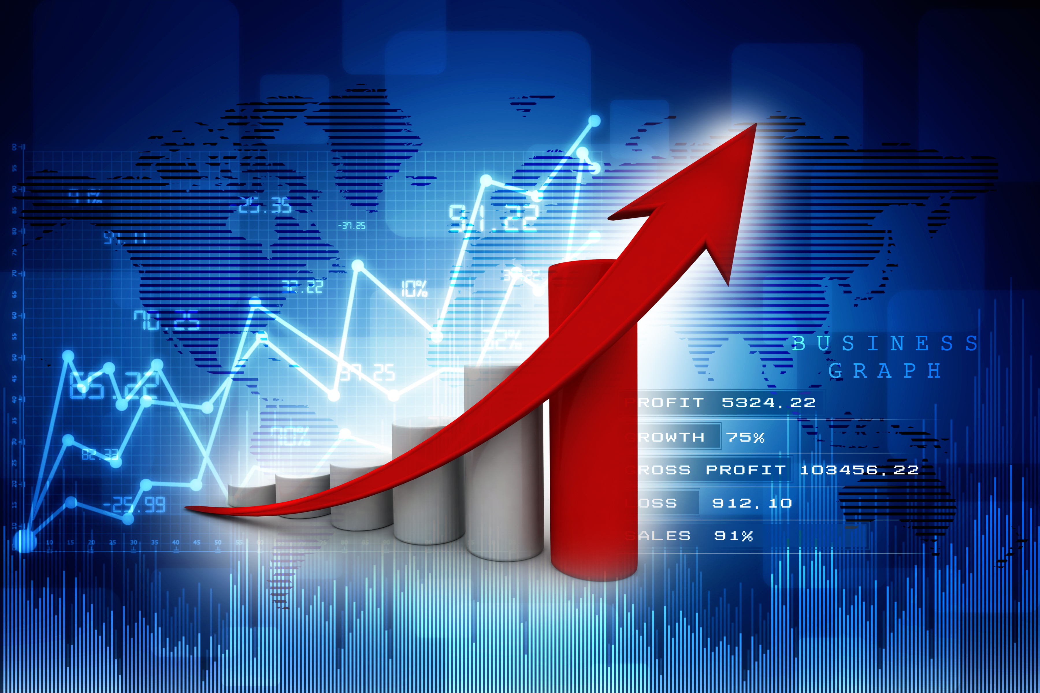 3d,Rendering,Stock,Market,Online,Business,Concept.,Business,Graph