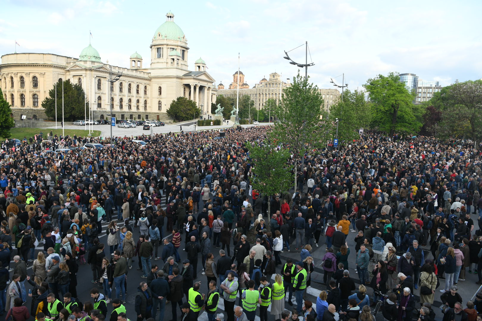 Beograd 08.05.2023. Protest Srbija protiv nasilja. Protest ispred zgrade Narodne skupštine, Skupština Foto: Vesna Lalić/Nova.rs