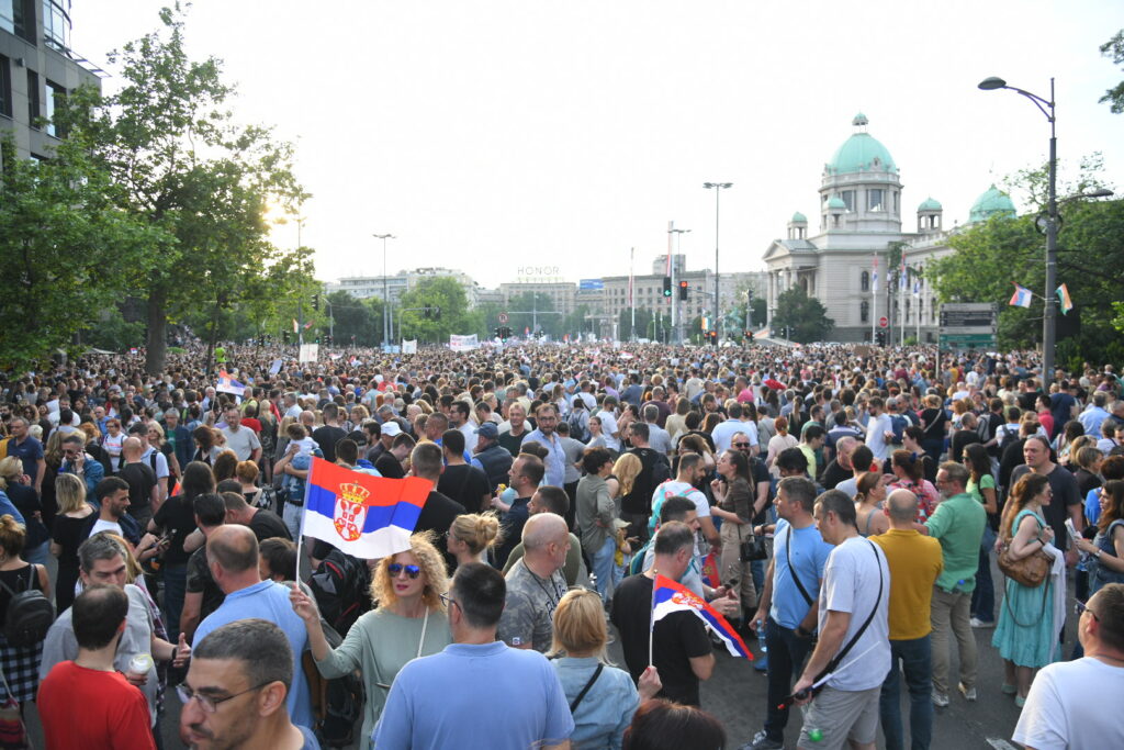 Beograd, 09.06.2023. 6. Protest "Srbija protiv nasilja", Šesti protest Foto: Nemanja Jovanović/Nova.rs