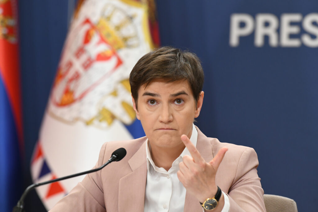 Beograd 07.06.2023. obracanje Predsednika Aleksandra Vučića i premijerke Ane  iz Palate "Srbija".