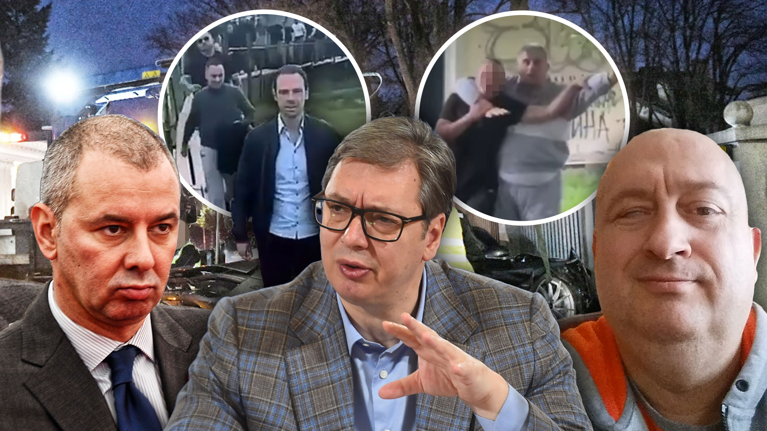 Vučić, Nikola Petrović, meklaren, Petar Panić Pana, Novak Nedić koji predvodi batinaše na mostu, Milan Bojović,
