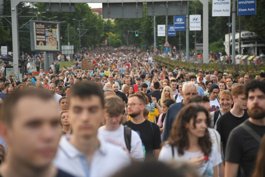 Beograd 24.06.2023. Osmi po redu protest Srbija protiv nasilja, protest, šetnja, blokada, Autokomanda Foto: Nemanja Jovanović/Nova.rs