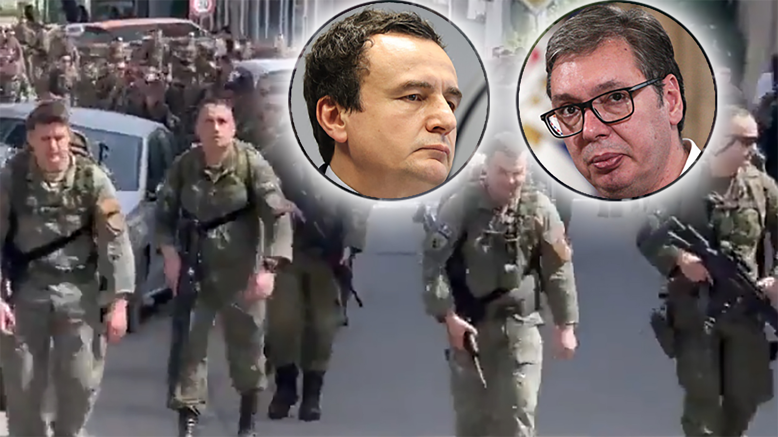 Može kombo one fotke upada kosovsih specijalaca na sever, mislim da je od juče i Vučića i Kurtija