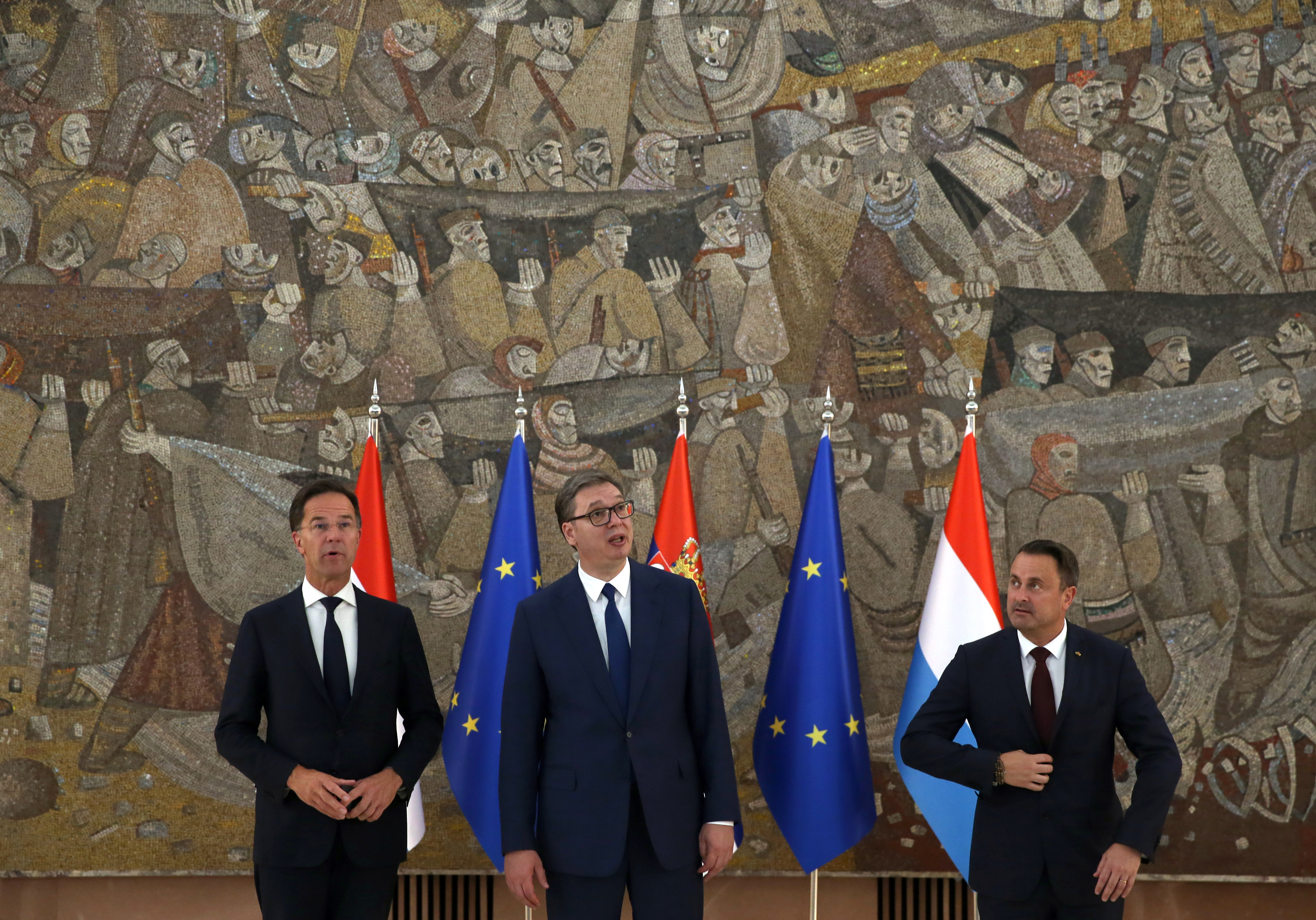 The Netherlands PM Rutte and Luxembourg's PM Bettel visit Serbia