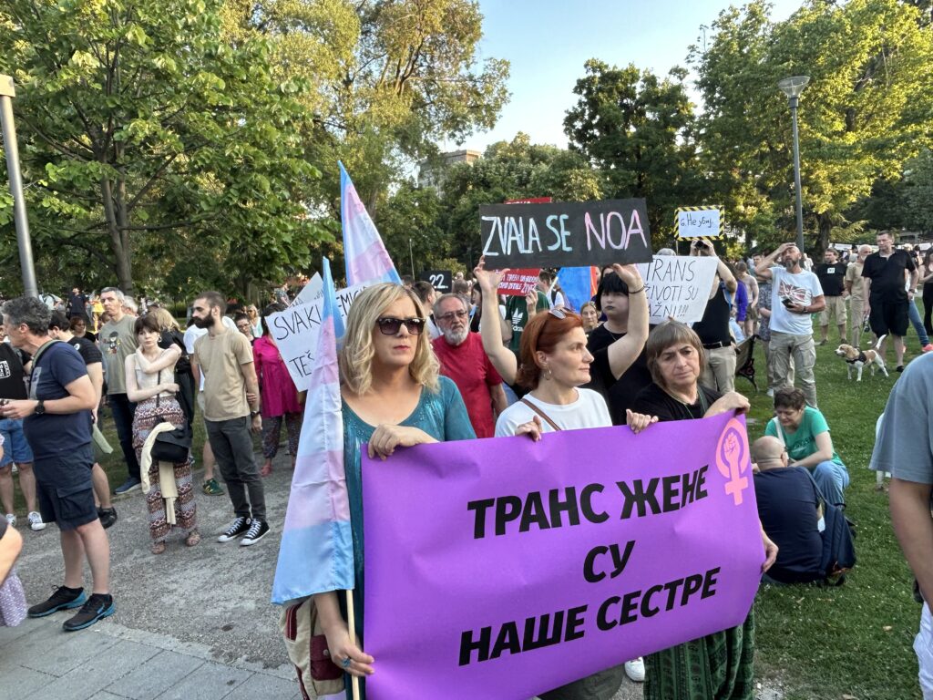 Beograd 08. jul 2023. Deseti po redu protest Srbija protiv nasilja transparent Foto:Vladislav Mitič/Nova.rs