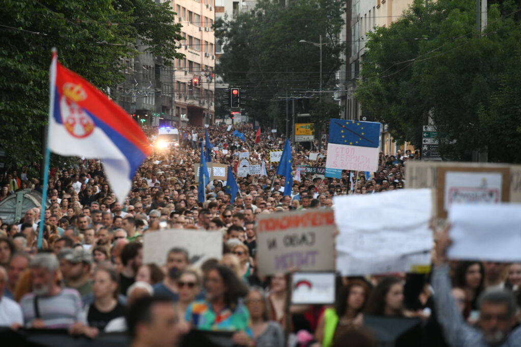 Beograd 08. jul 2023. Deseti po redu protest Srbija protiv nasilja Foto:Vesna LalićNova.rs