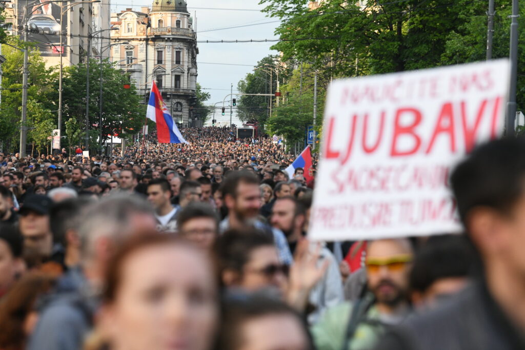 Beograd 08.05.2023. Protest Srbija protiv nasilja. Protestna šetnja Foto: Vesna Lalić/Nova.rs