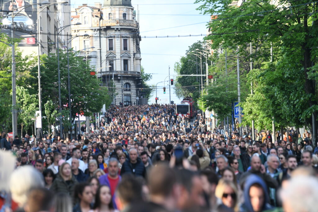 Beograd 08.05.2023. Protest Srbija protiv nasilja. Protestna šetnja Foto: Vesna Lalić/Nova.rs