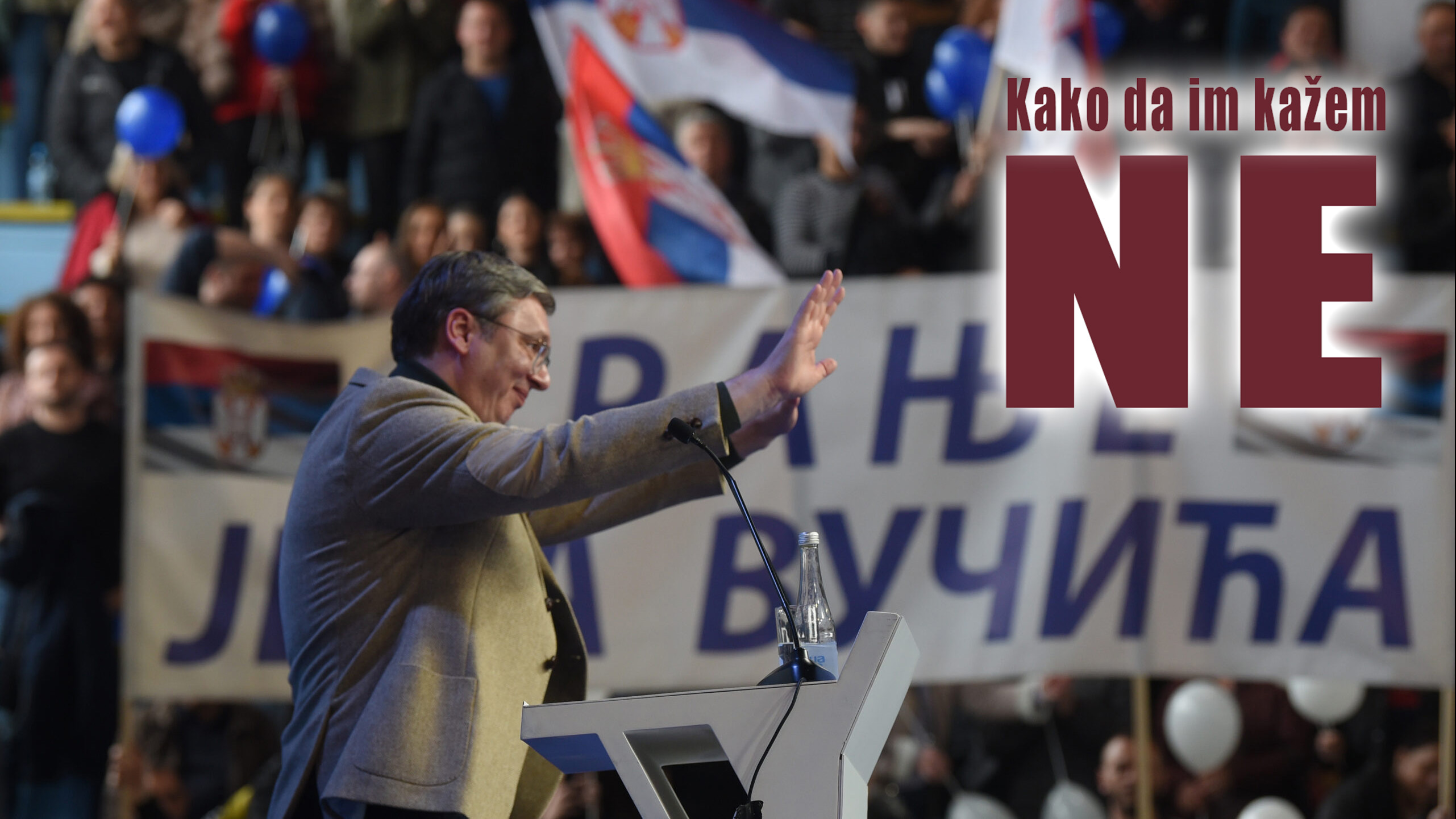 Vranje, 11. marta 2023.- Predsednik Aleksandar Vučić u poseti Pčinskom okrugu. Obraćanje građanima u Sportskoj hali Vranje. FOTO TANJUG/ MILOŠ MILIVOJEVIĆ/ bs kako da im kazem ne