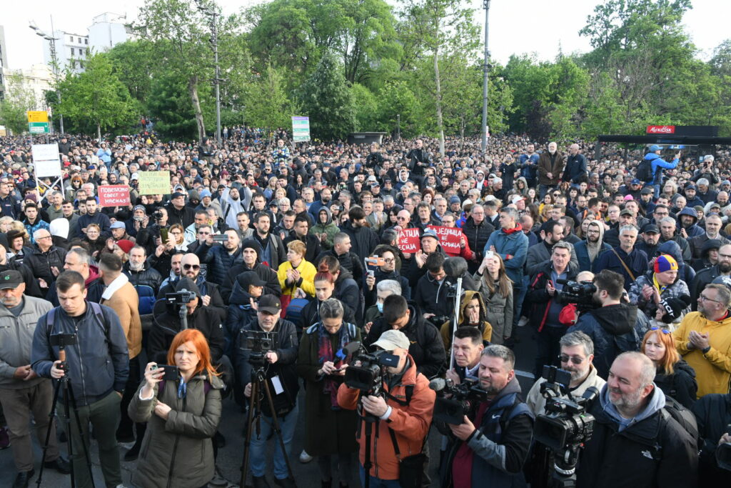 Beograd, 12.05.2023. Protest Srbija protiv nasilja, Skupština Srbije Foto: Vesna Lalić/Nova.rs