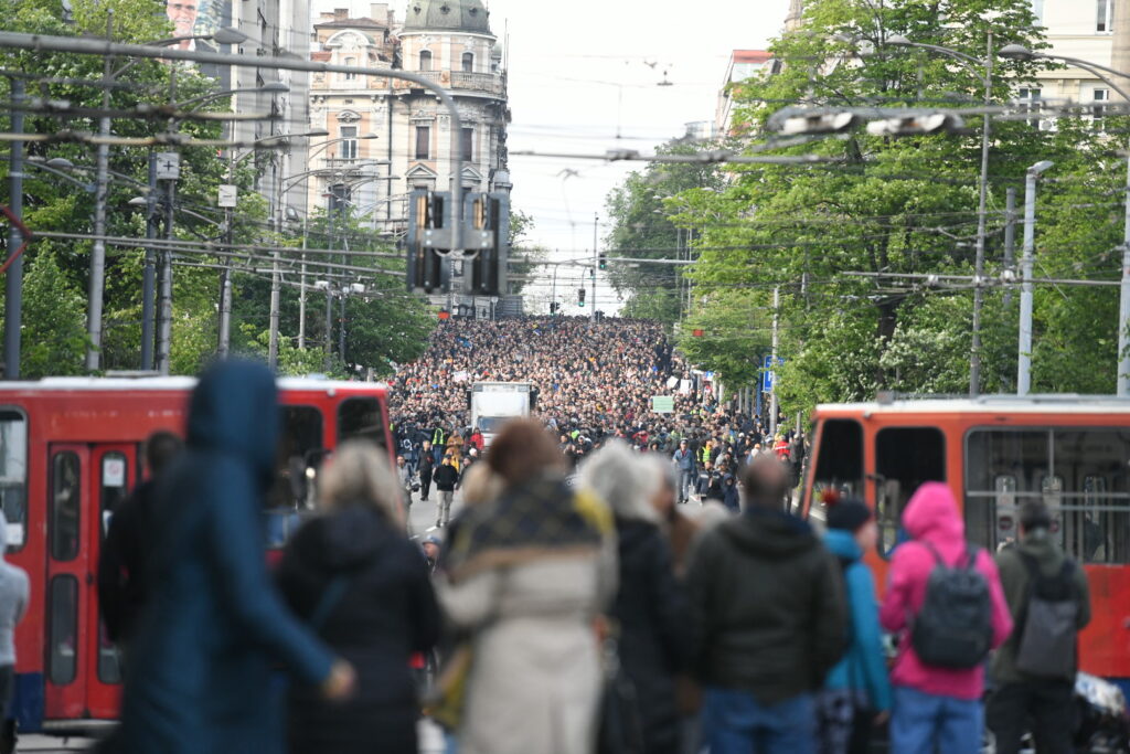 Beograd, 12.05.2023. Protest Srbija protiv nasilja, Kneza Miloša ulica, kreće šetnja Foto: Vesna Lalić/Nova.rs