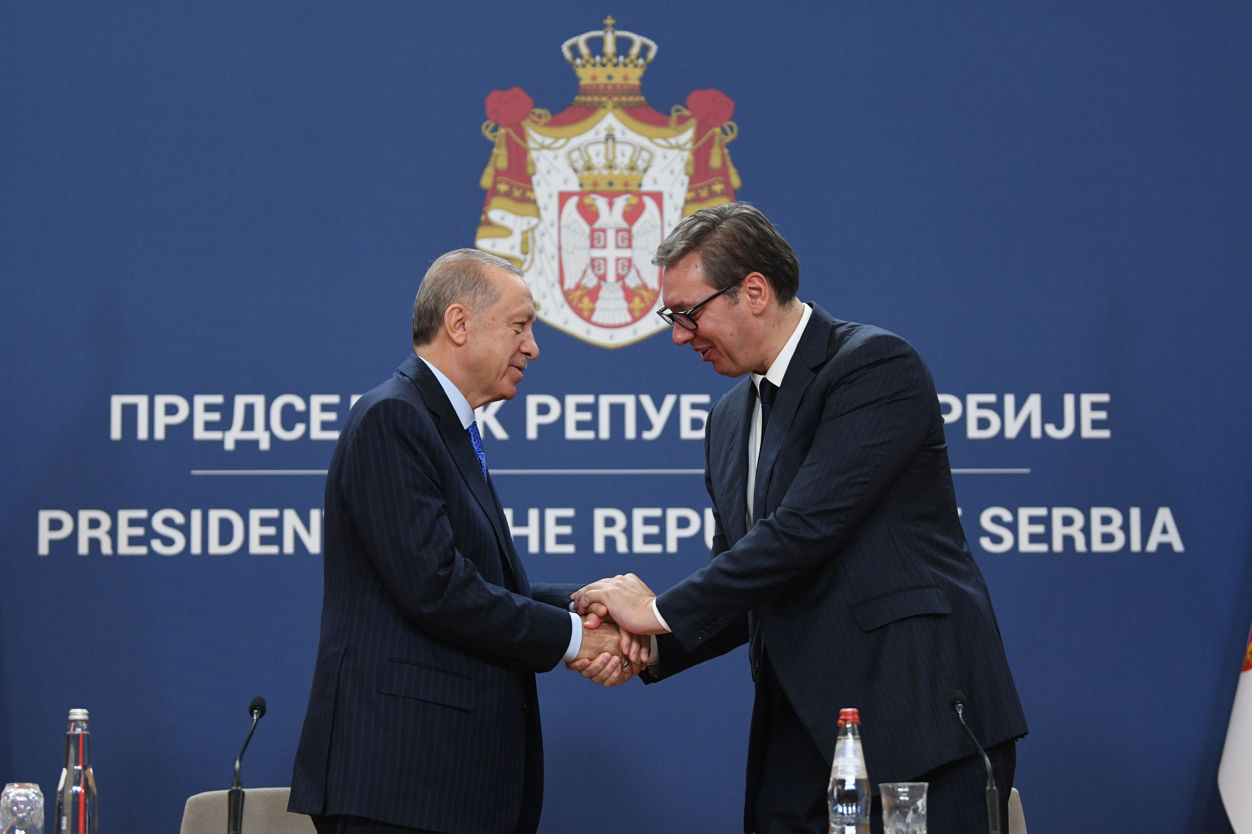 Beograd 07. septembar 2022. Konferencija za novinare nakon odrzanog sastanka predsednika Turske Redzepa Tajipa Erdogana i predsednika Srbije Aleksandra Vucic Foto:Filip Krainčanić/Nova.rs