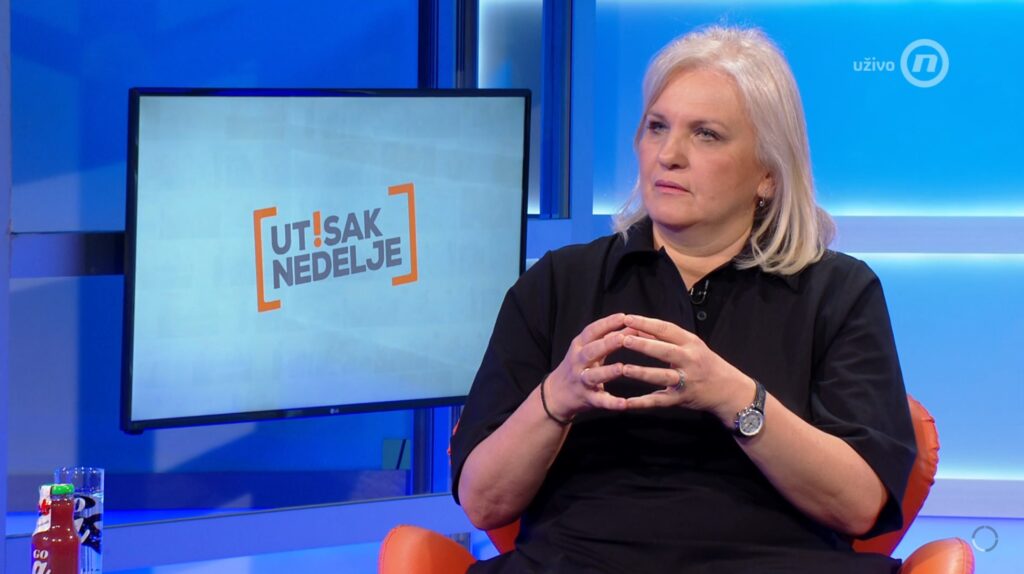 Snežana Kecojević Miljević, emisija Utisak nedelje Foto: Nova