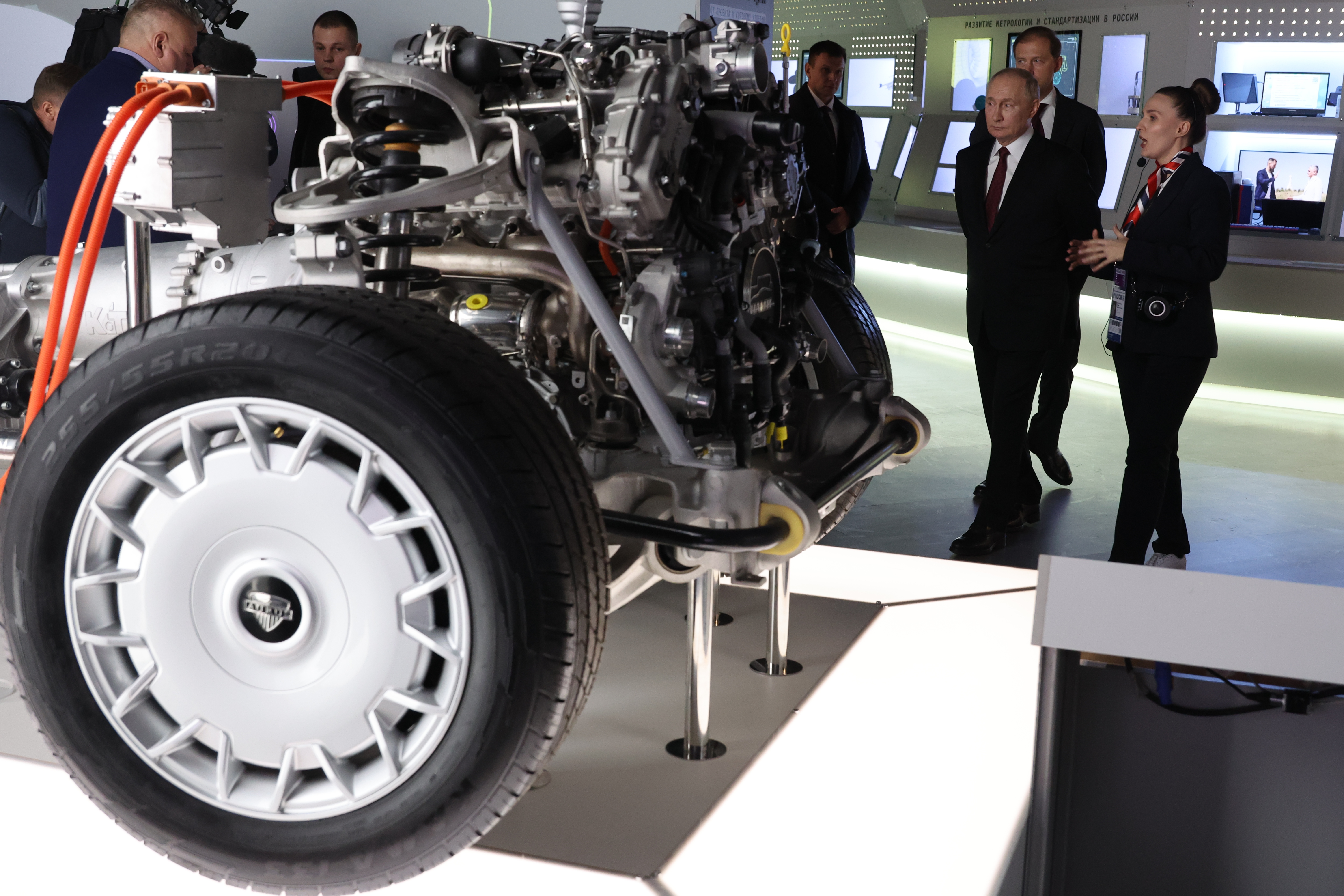 Russian President Vladimir Putin visits the International Exhibition-forum Russia in Moscow