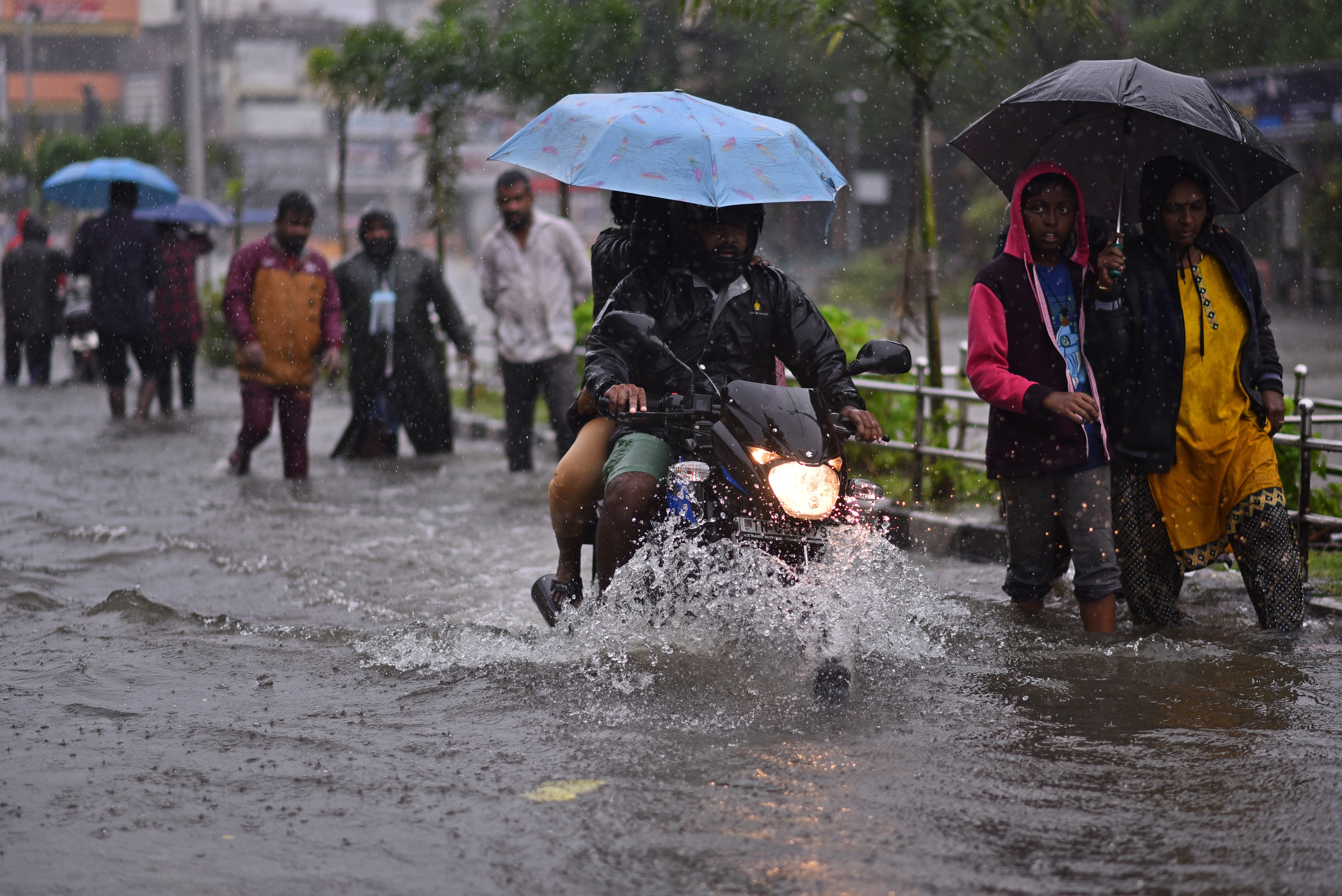 Floods in Chennai due to heavy rains during Cyclone Michaung