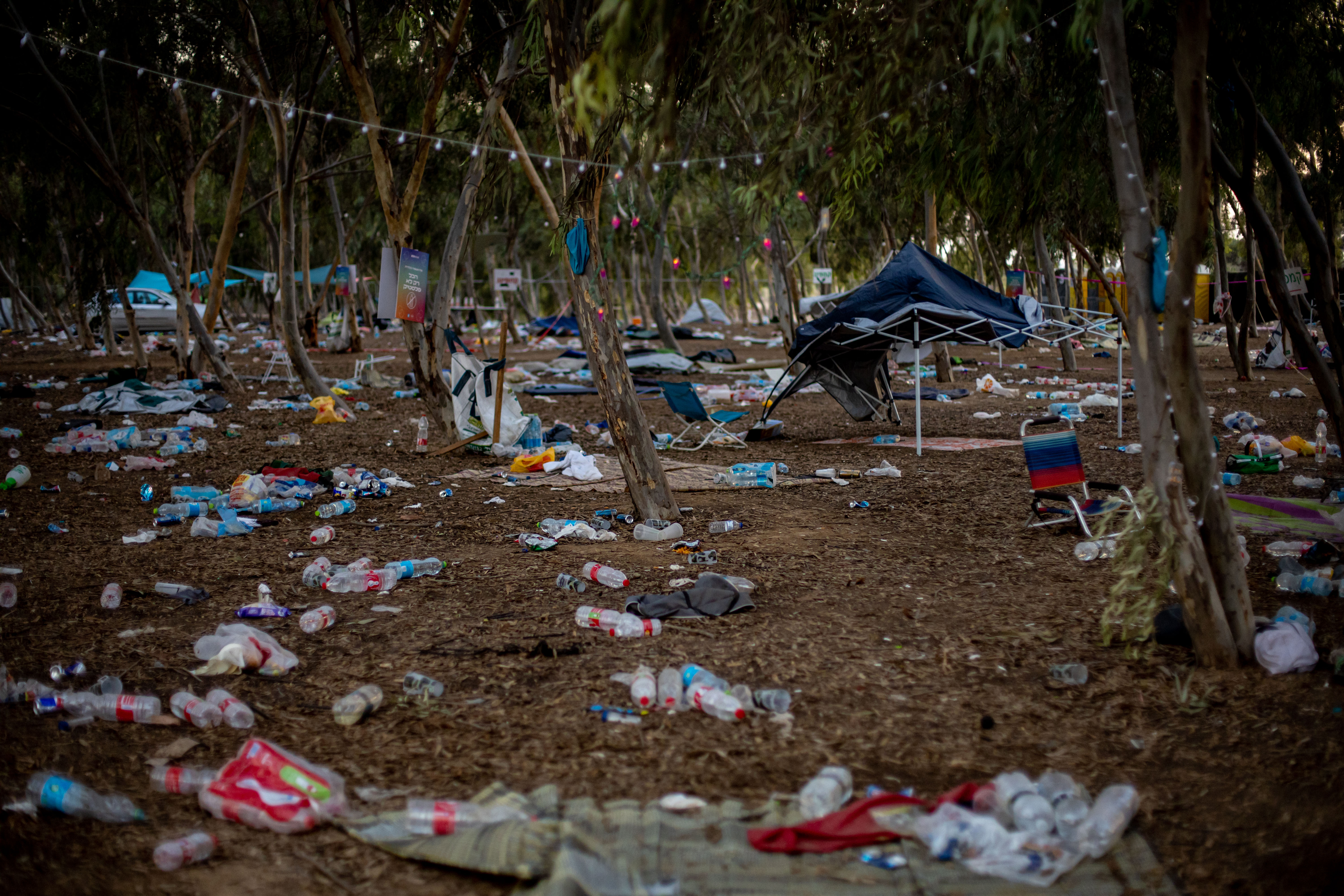 Israeli soldiers patrol area of Hamas music festival attack