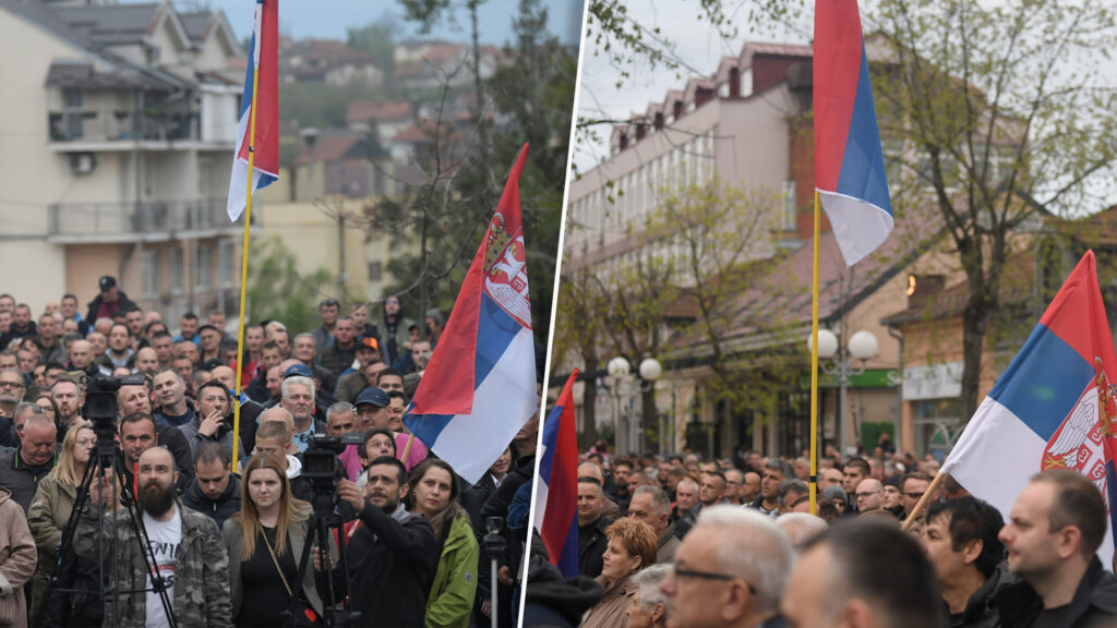 Lazarevac 18.04.2023. Protest radnika elektrodistribucije, eps kombo