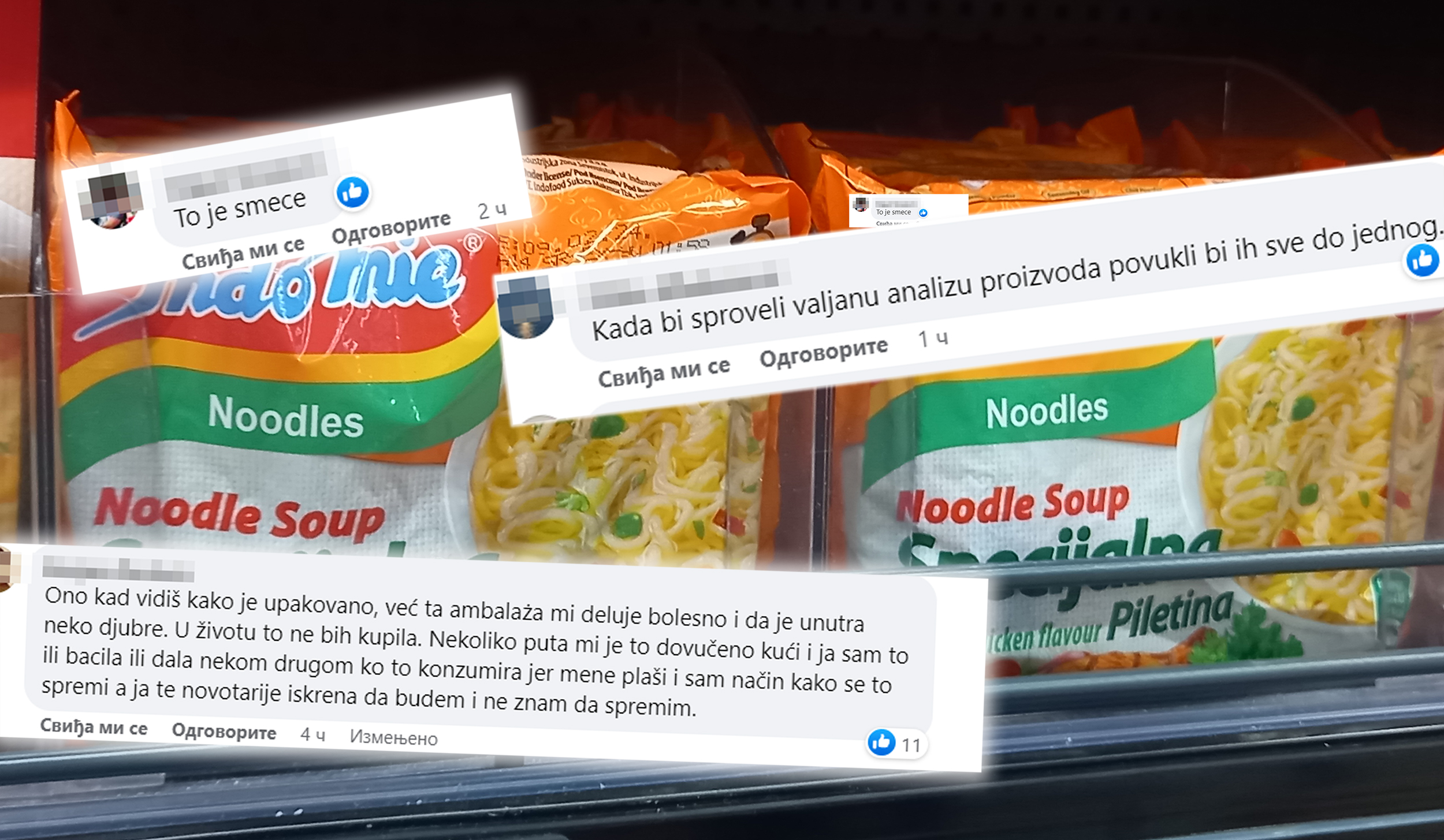 Nudle i komentari kombo